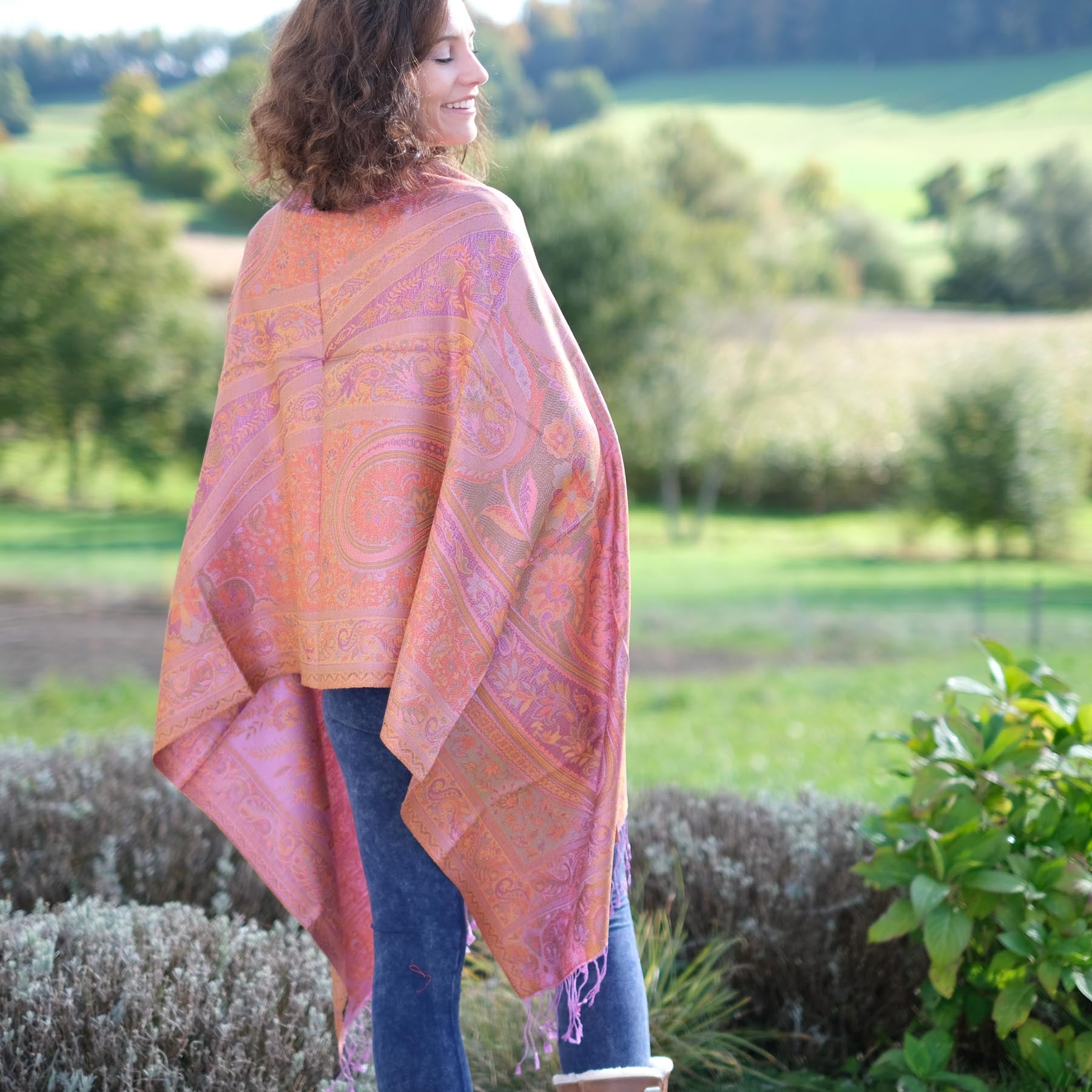 Meditationstuch Schal Seide Candy