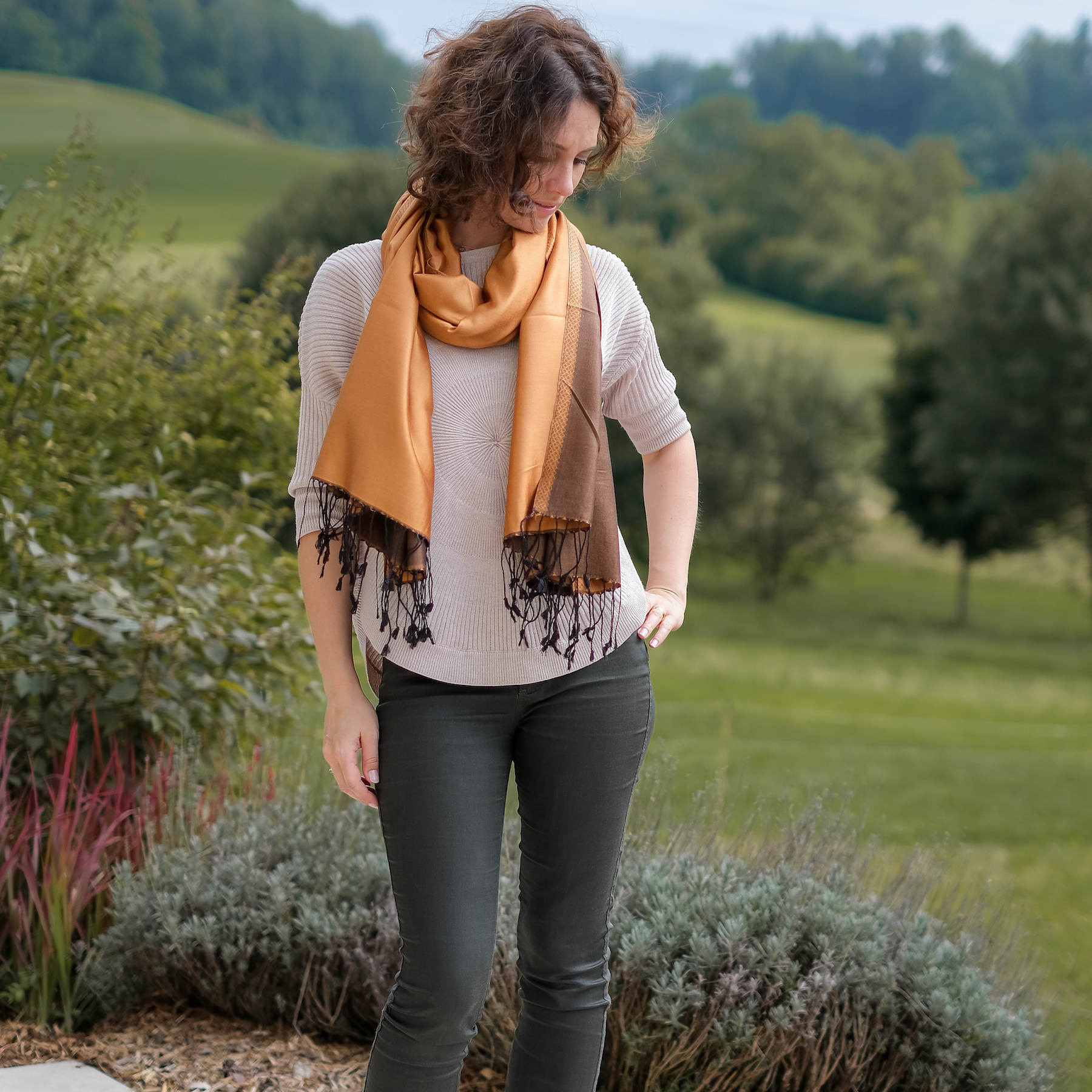 Meditationstuch Schal Seide Roussillon