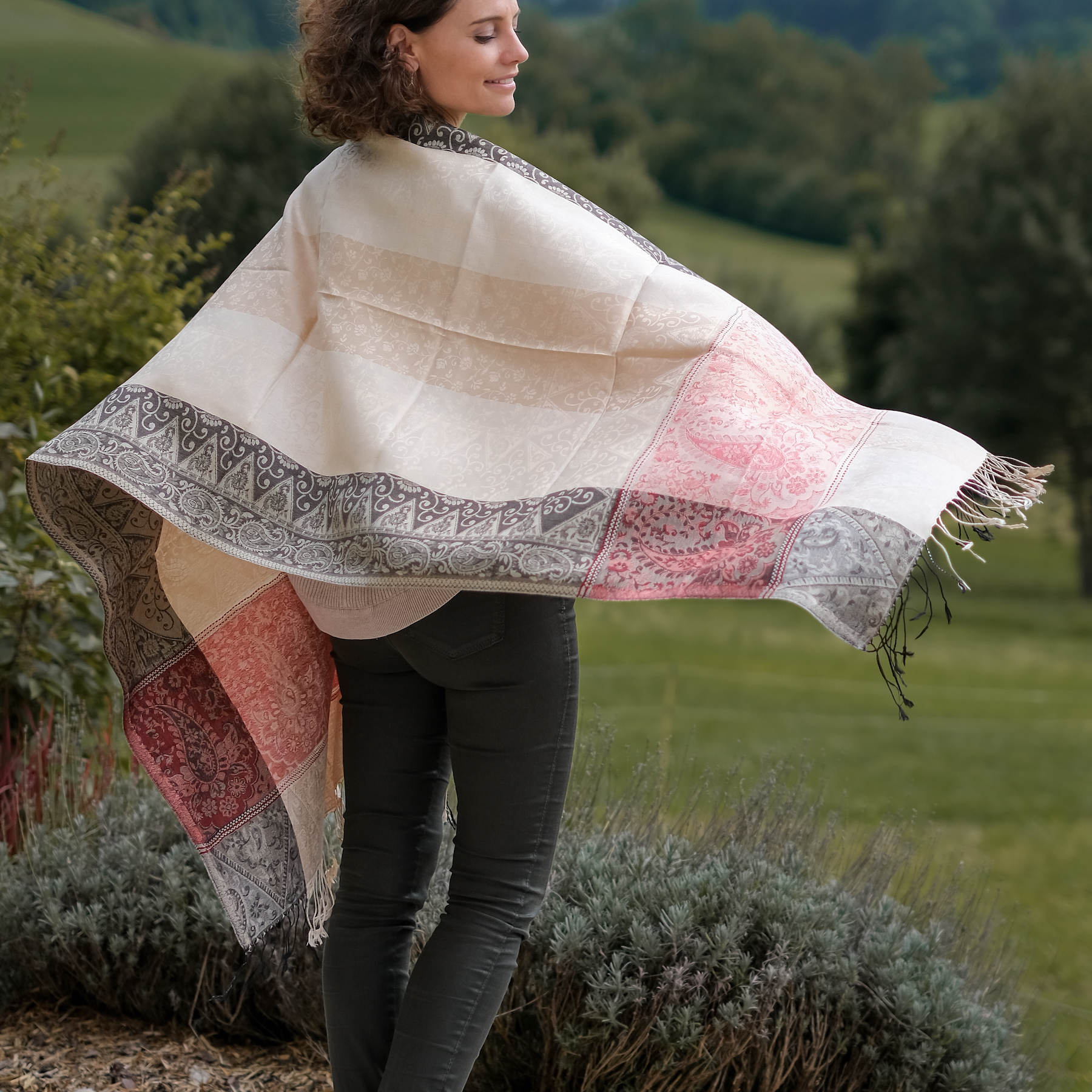 Meditationstuch Schal Seide Jaipur