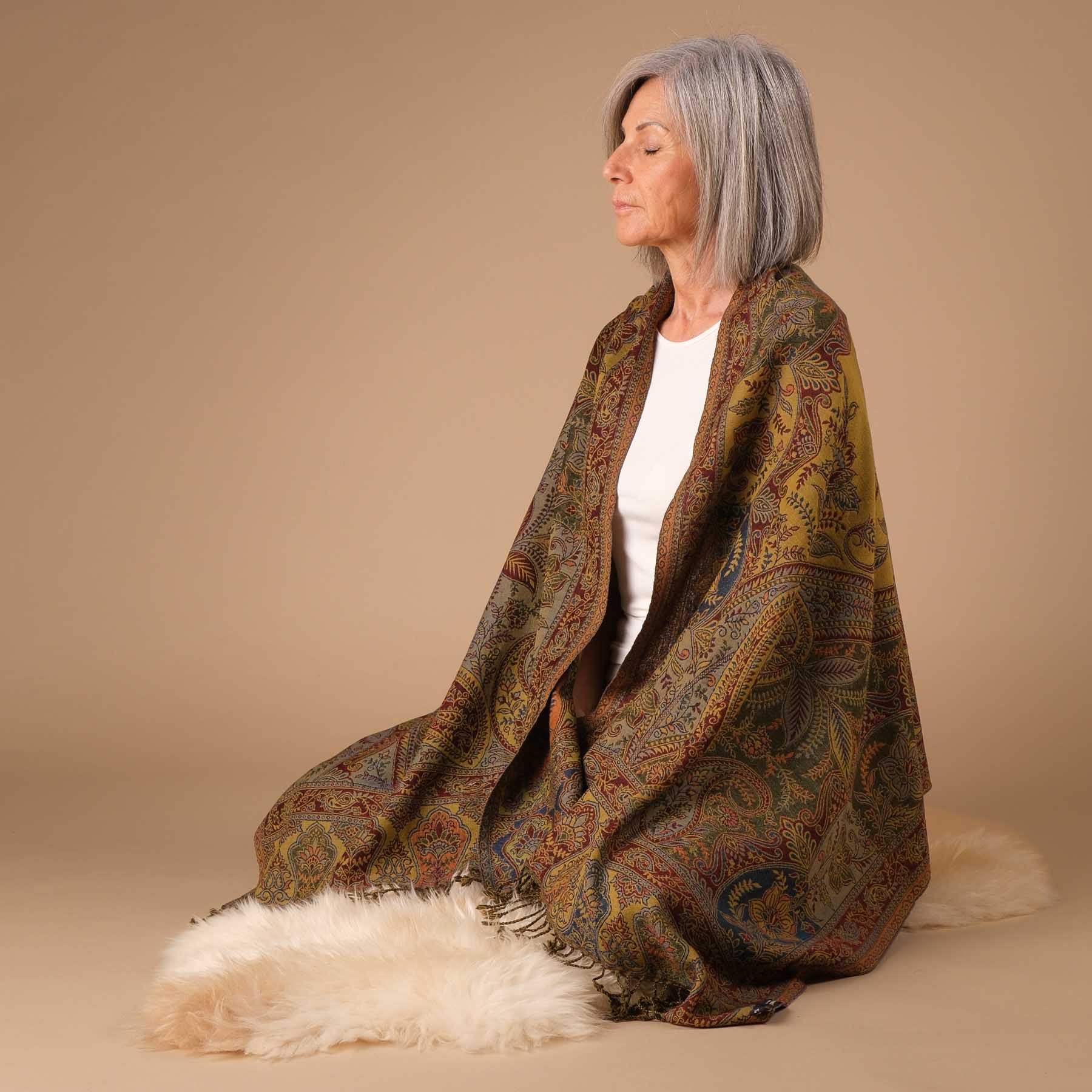 Meditationstuch Schal Wolle Durga