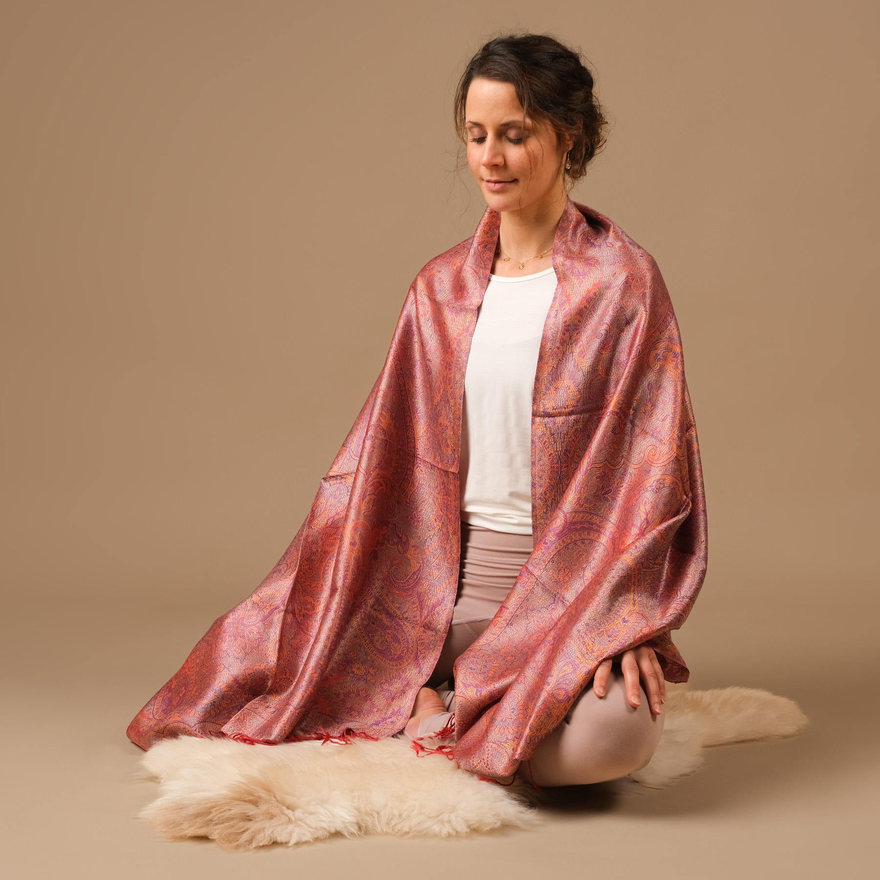 Meditationstuch Schal 100% Seide (Mulberry) Serena