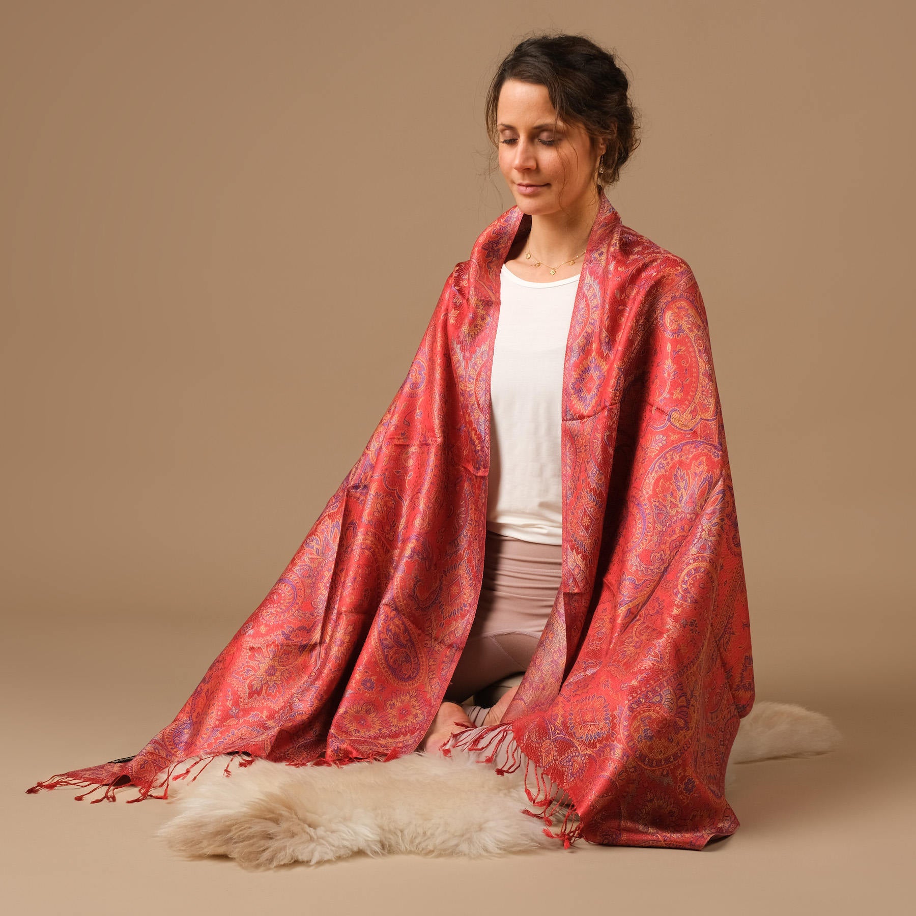 Meditationstuch Schal 100% Seide (Mulberry) Serena