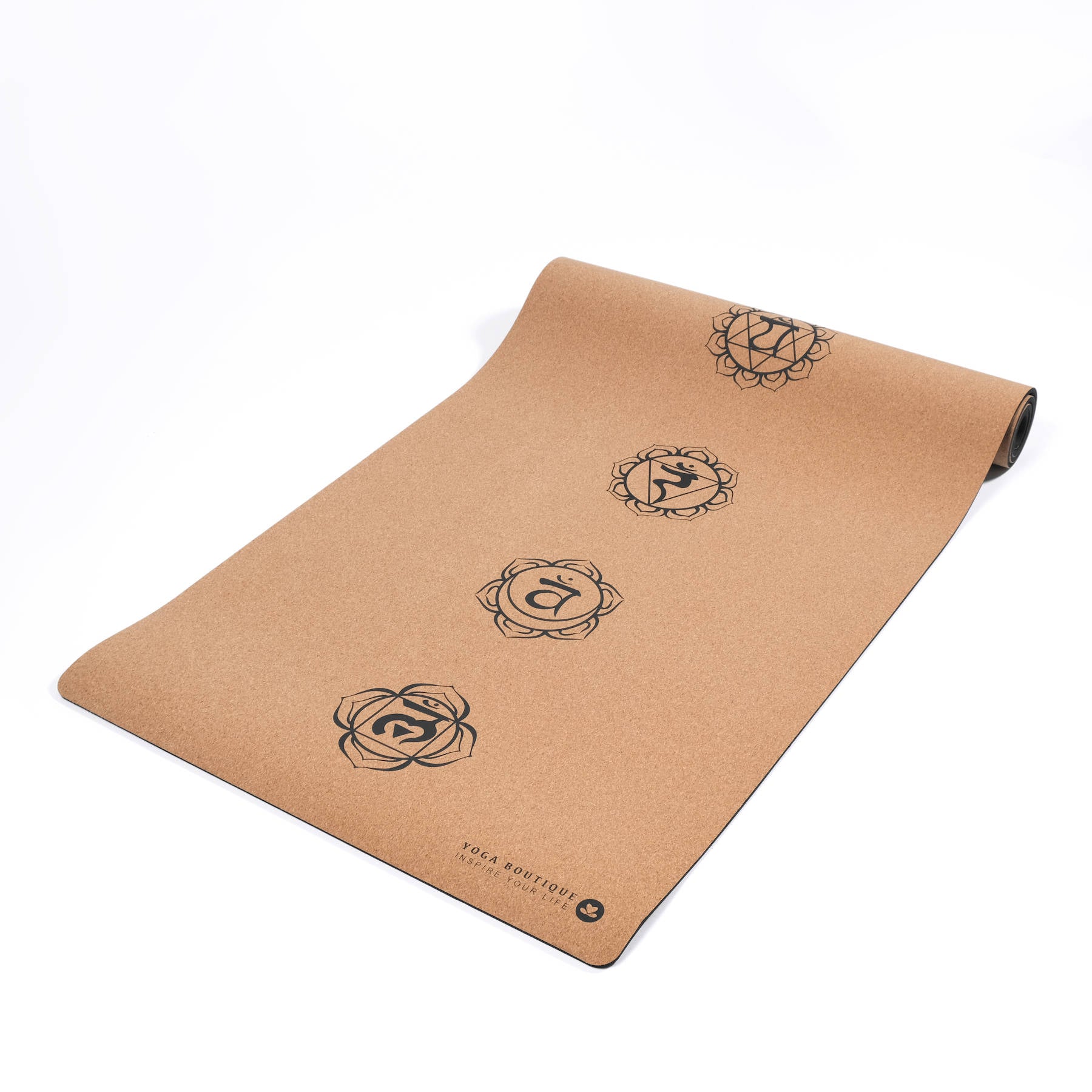 Kork Yogamatte mit Chakra Symbolen