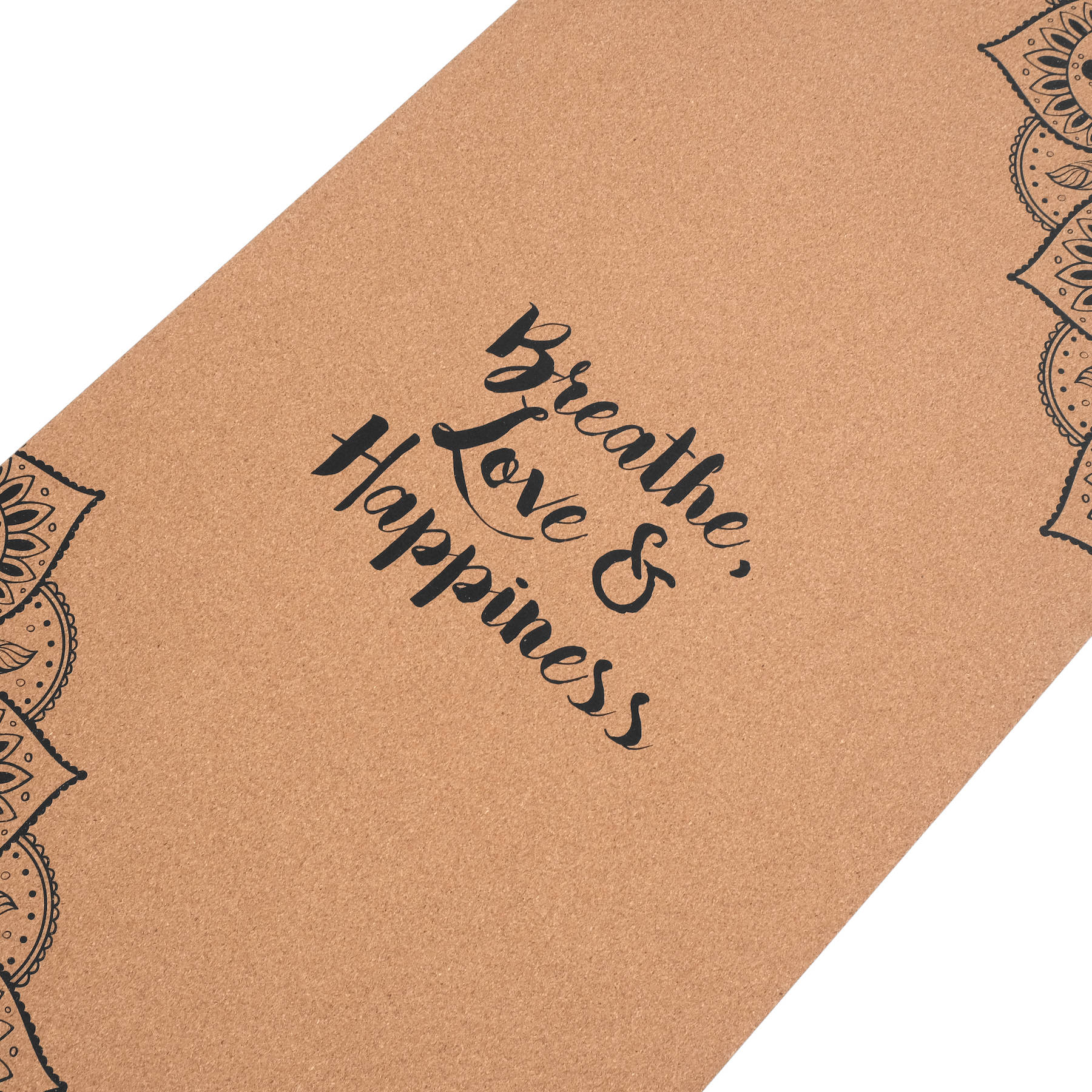 Yogamatte Kork Breathe, Love & Happiness