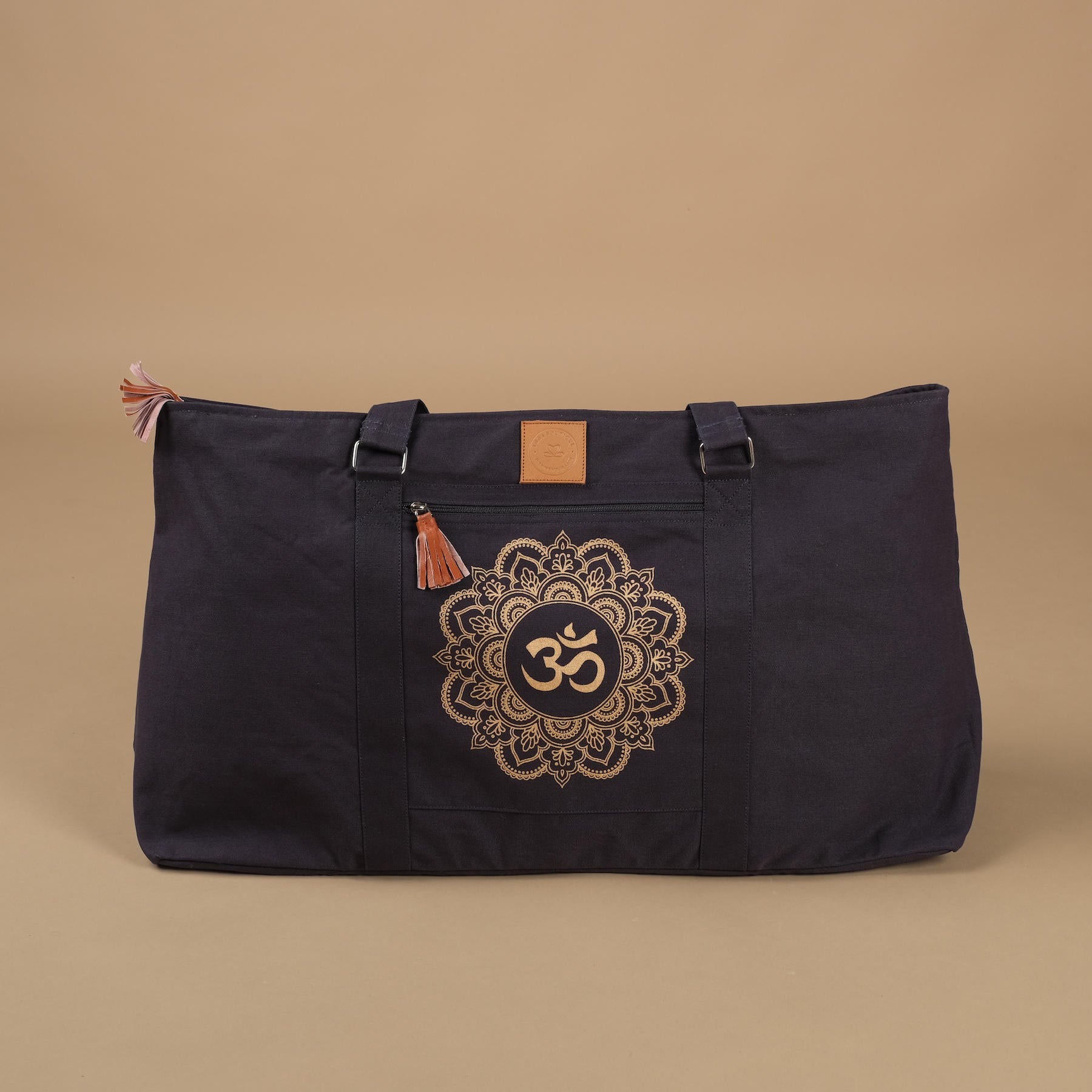 Yoga Tasche gross - Reisetasche Baumwolle Mandala OM navy