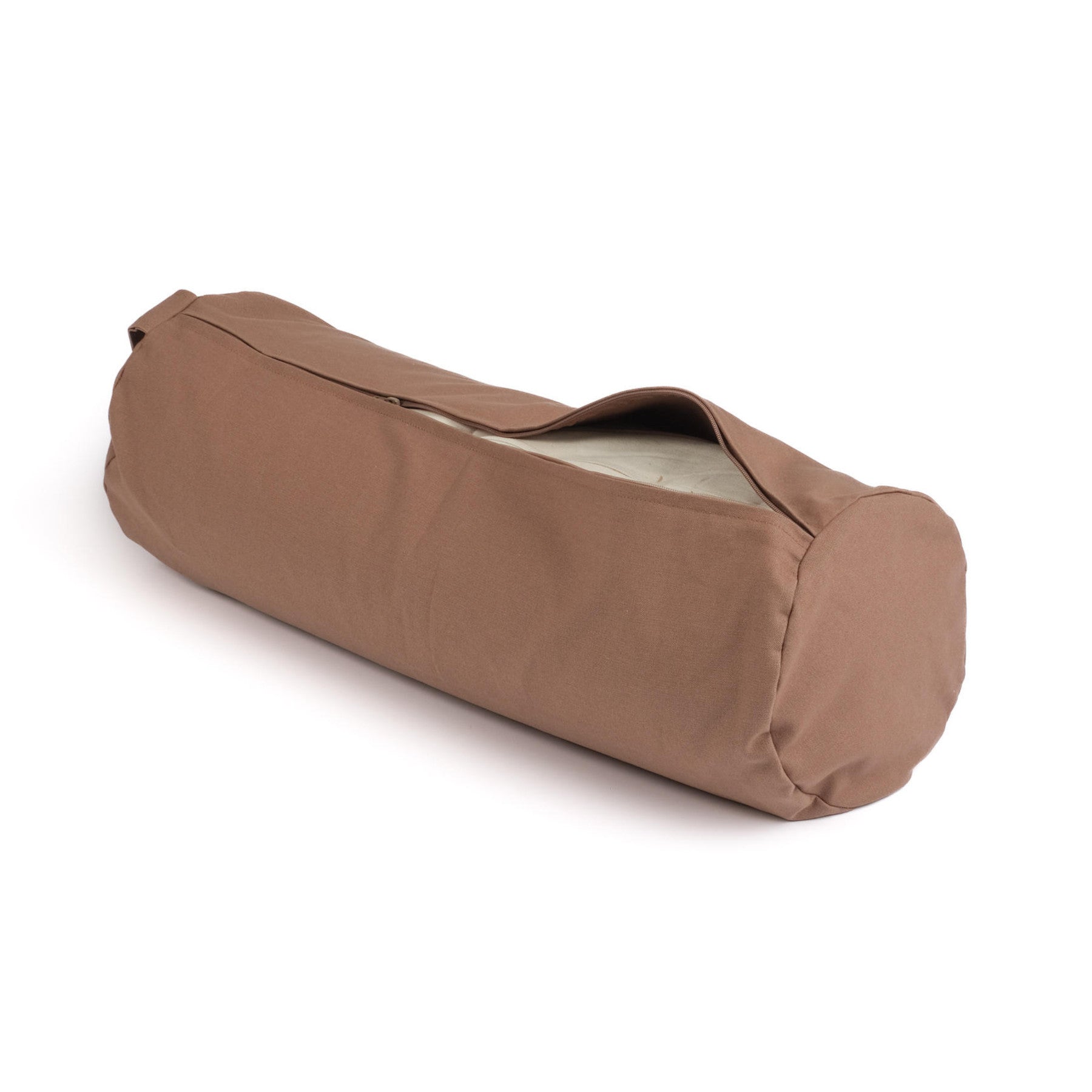 Yoga Bolster aus Baumwolle uni brown-earth