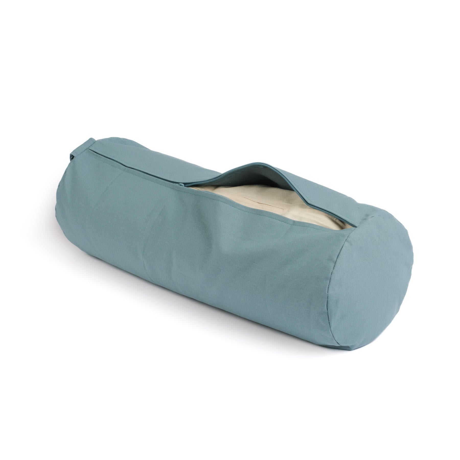 Yoga Bolster aus Baumwolle uni green-water