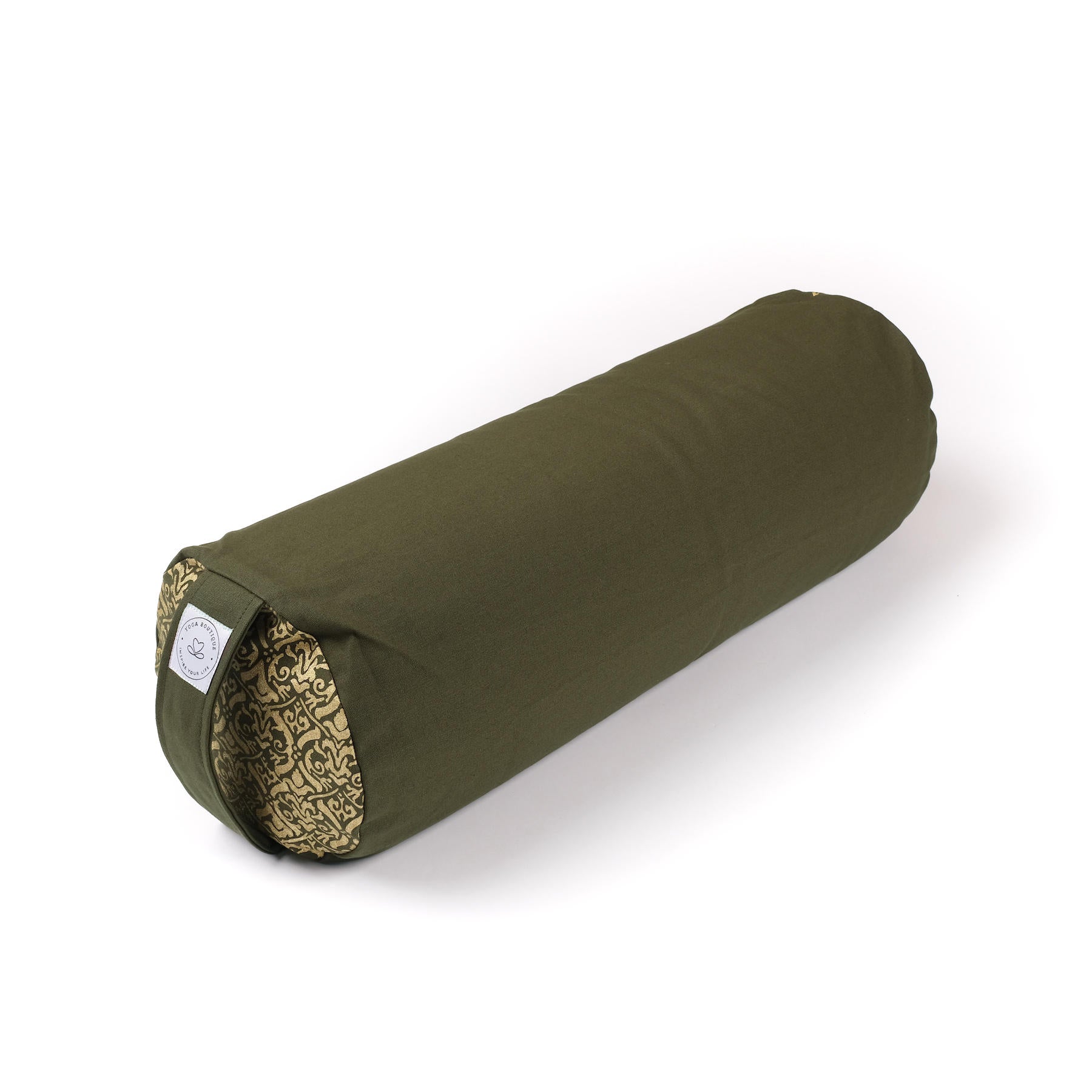 Yoga Bolster Taj Mahal aus Bio Baumwolle olive grün