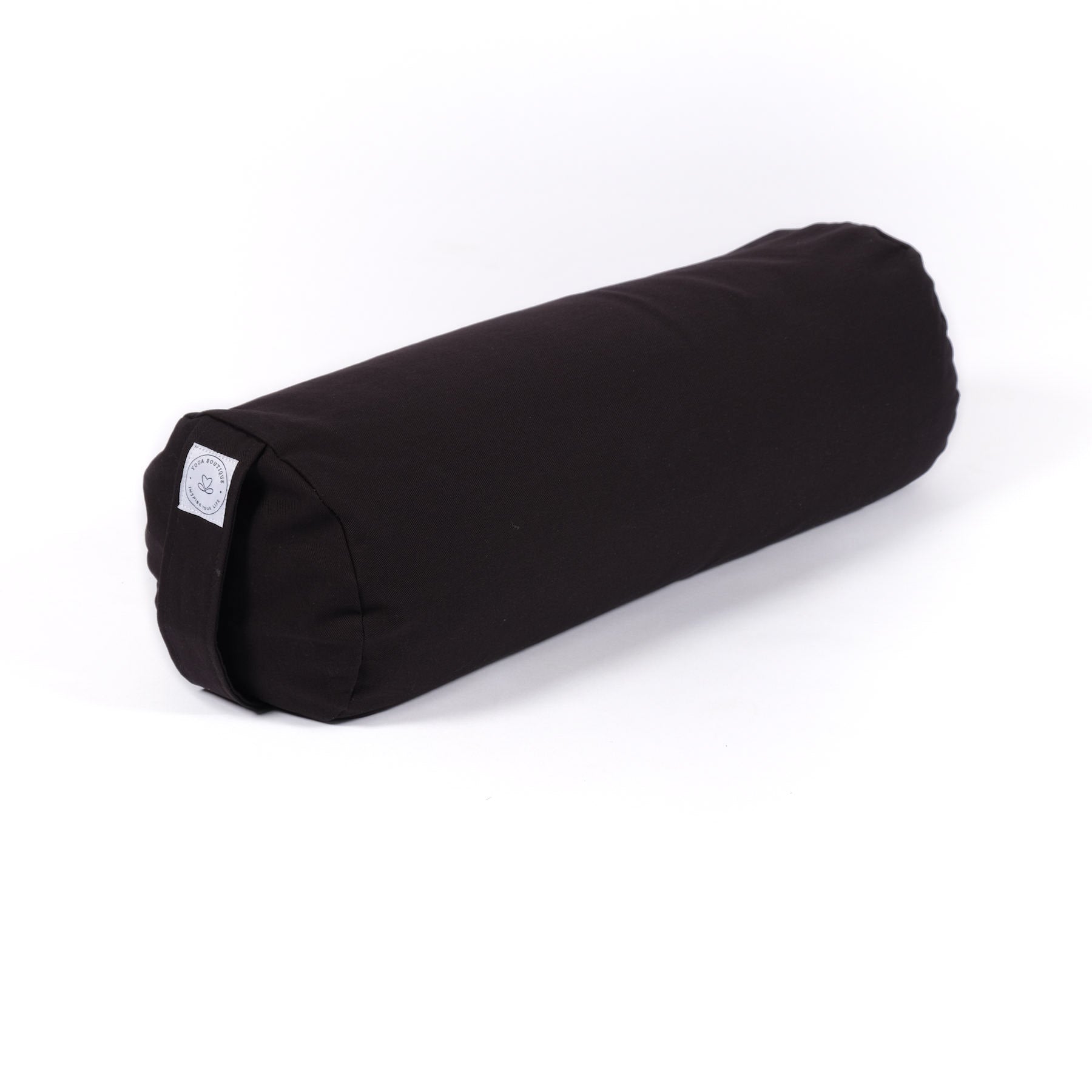 Yoga Bolster aus Baumwolle uni schwarz