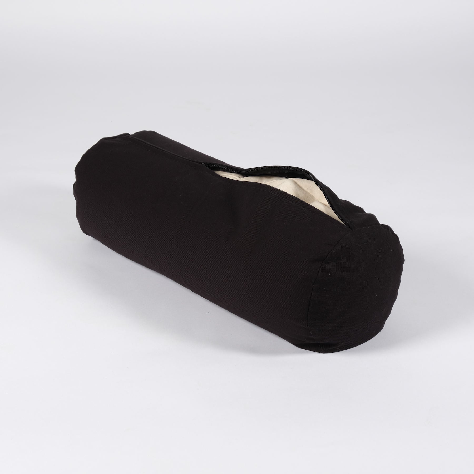 Yoga Bolster aus Baumwolle uni schwarz