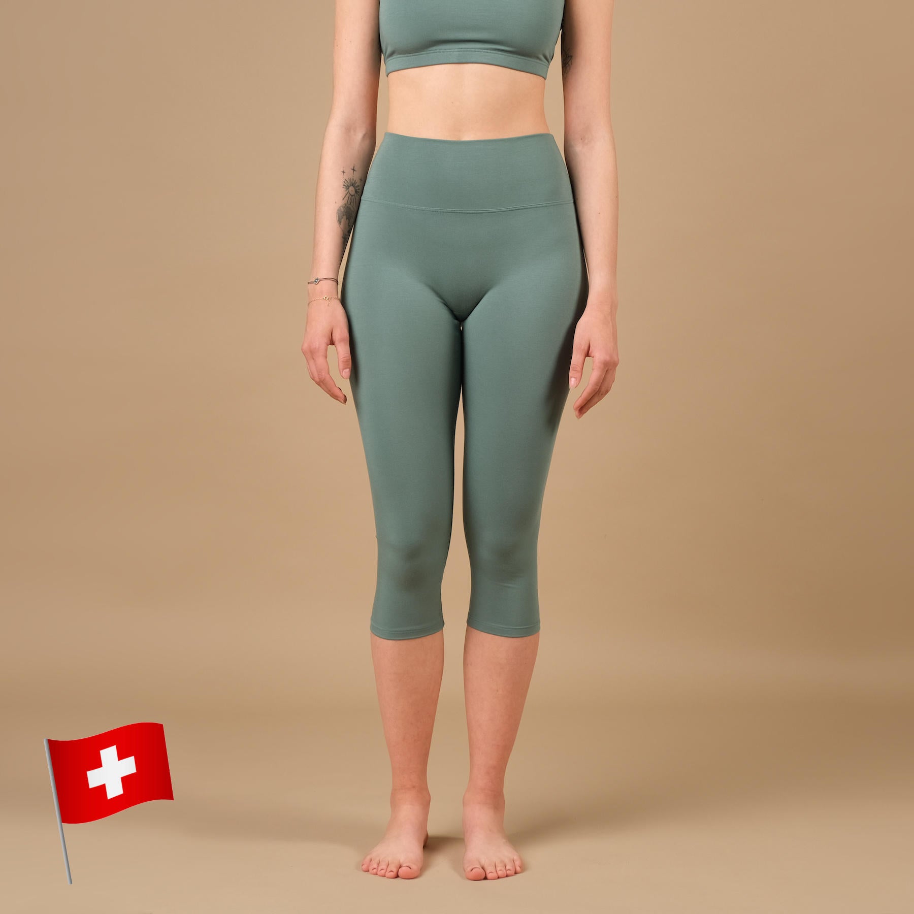 Yoga Capri Leggings Comfy petrol