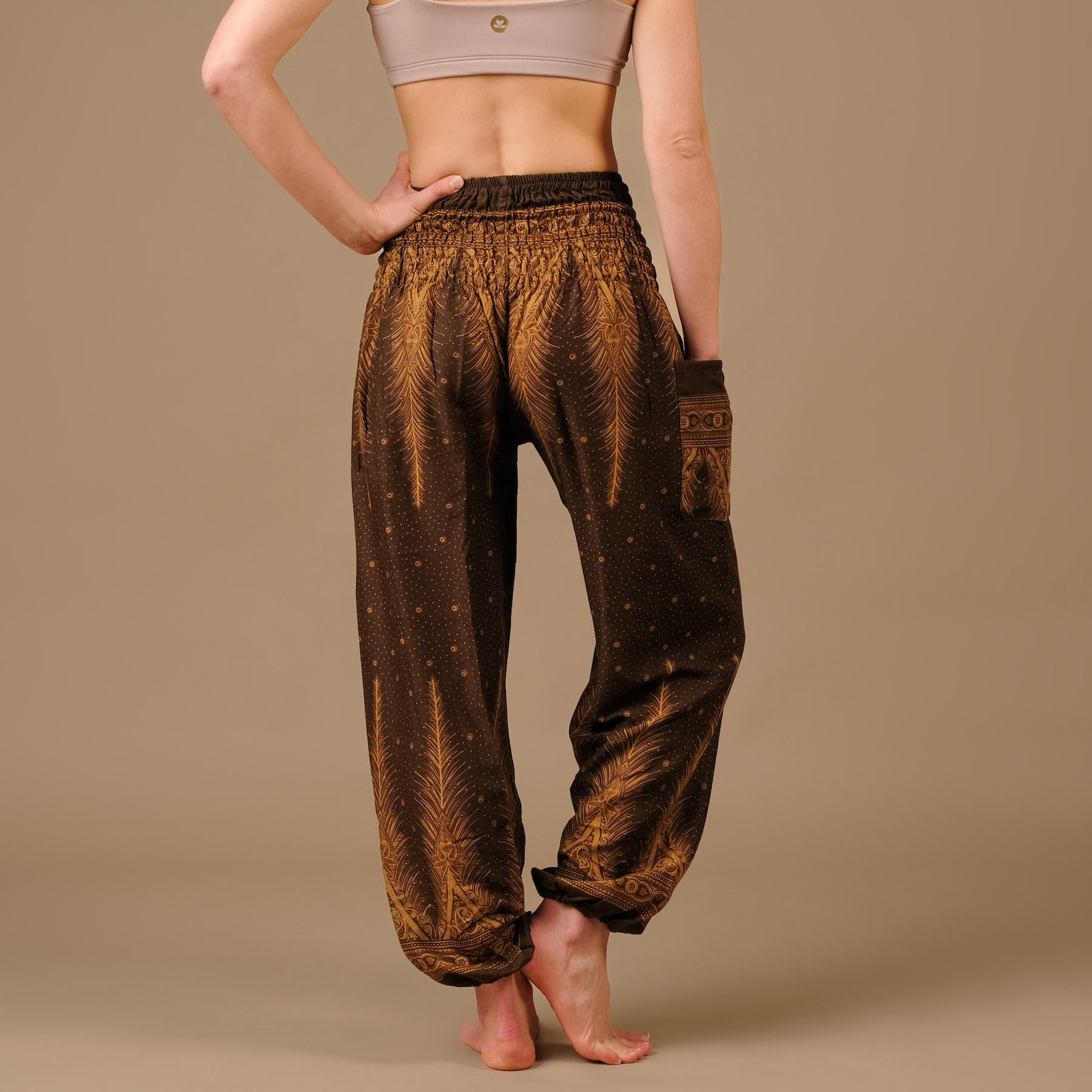 Haremshose, Pluderhose für Yoga und Freizeit Bohemian braun