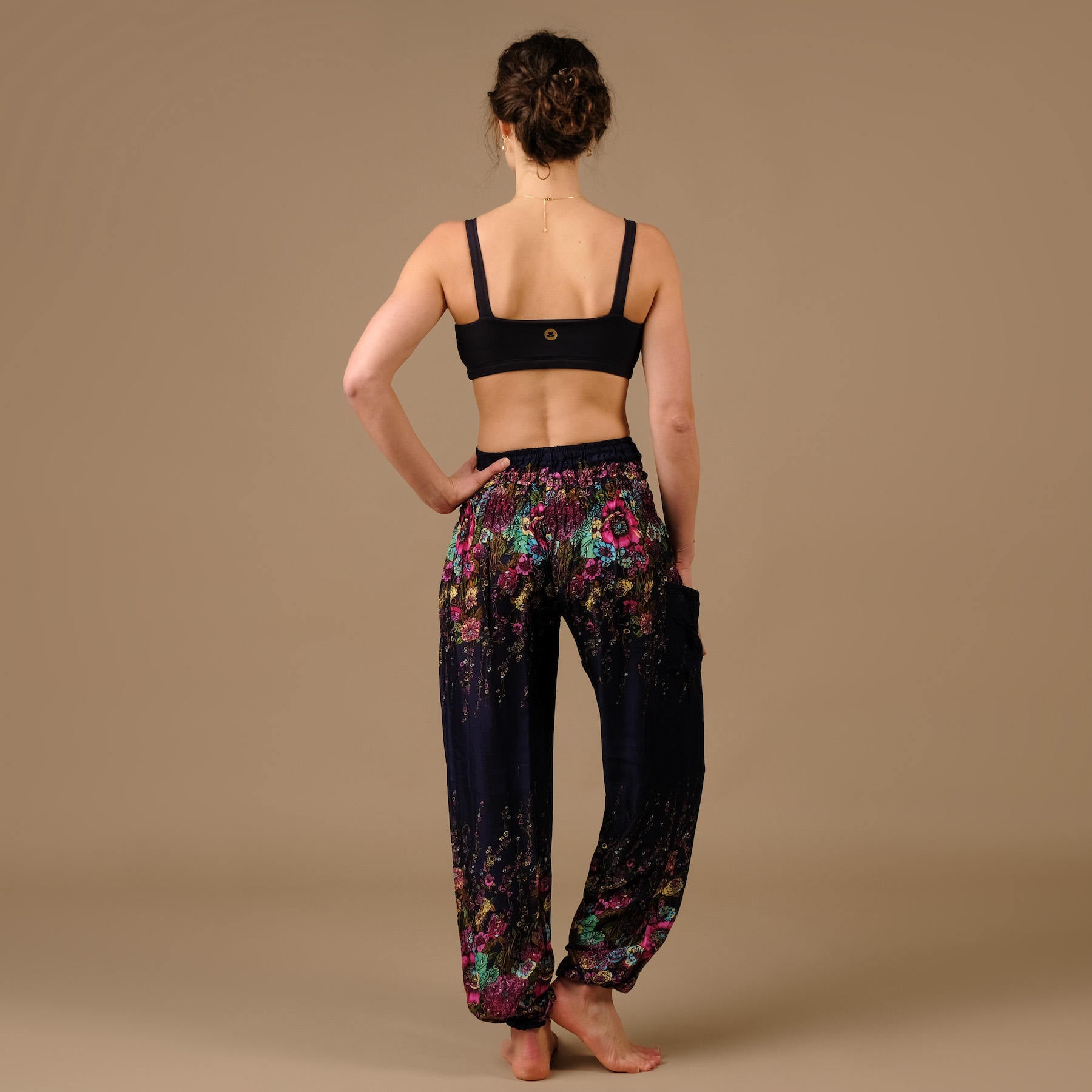 Yoga Haremshose Flower navy