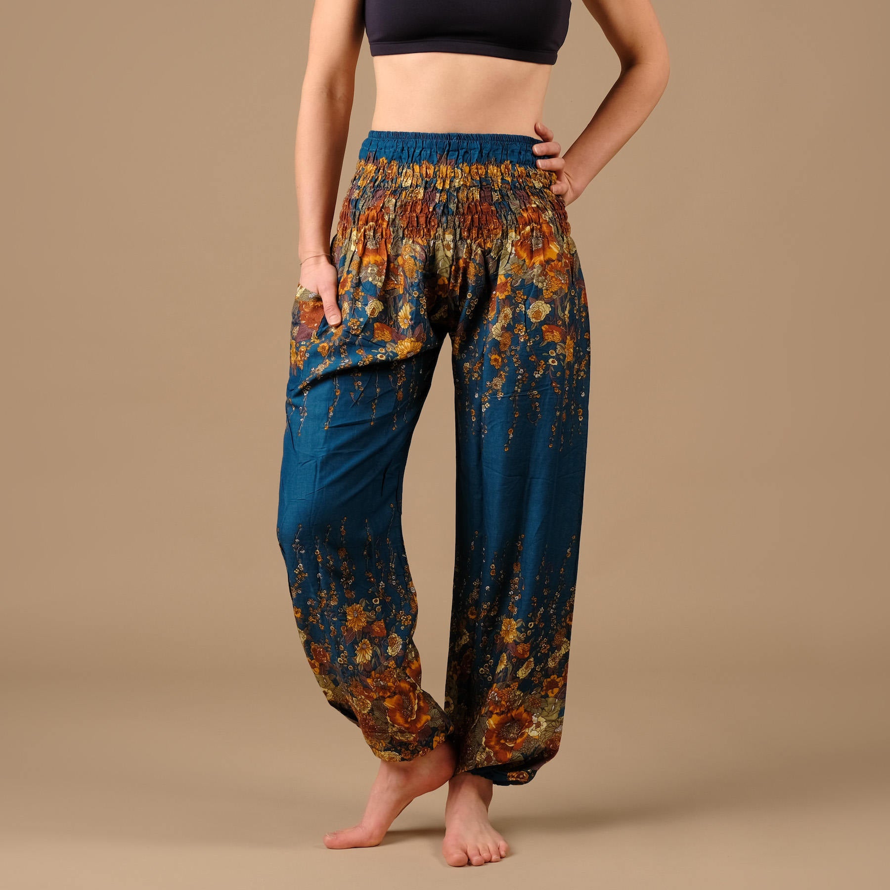 Yoga Haremshose Feather blau