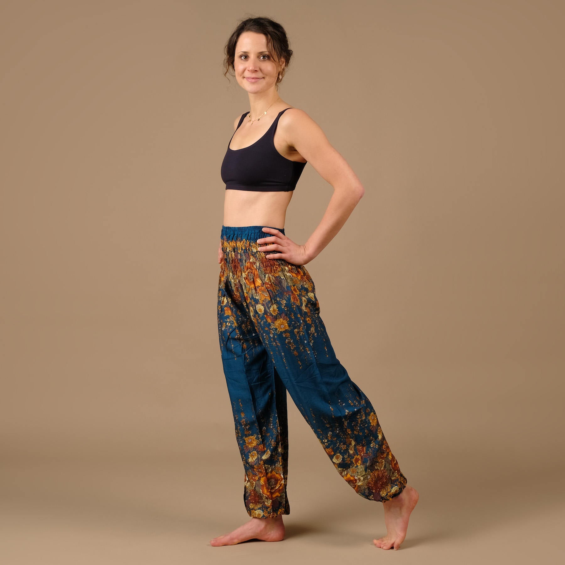 Yoga Haremshose Feather blau