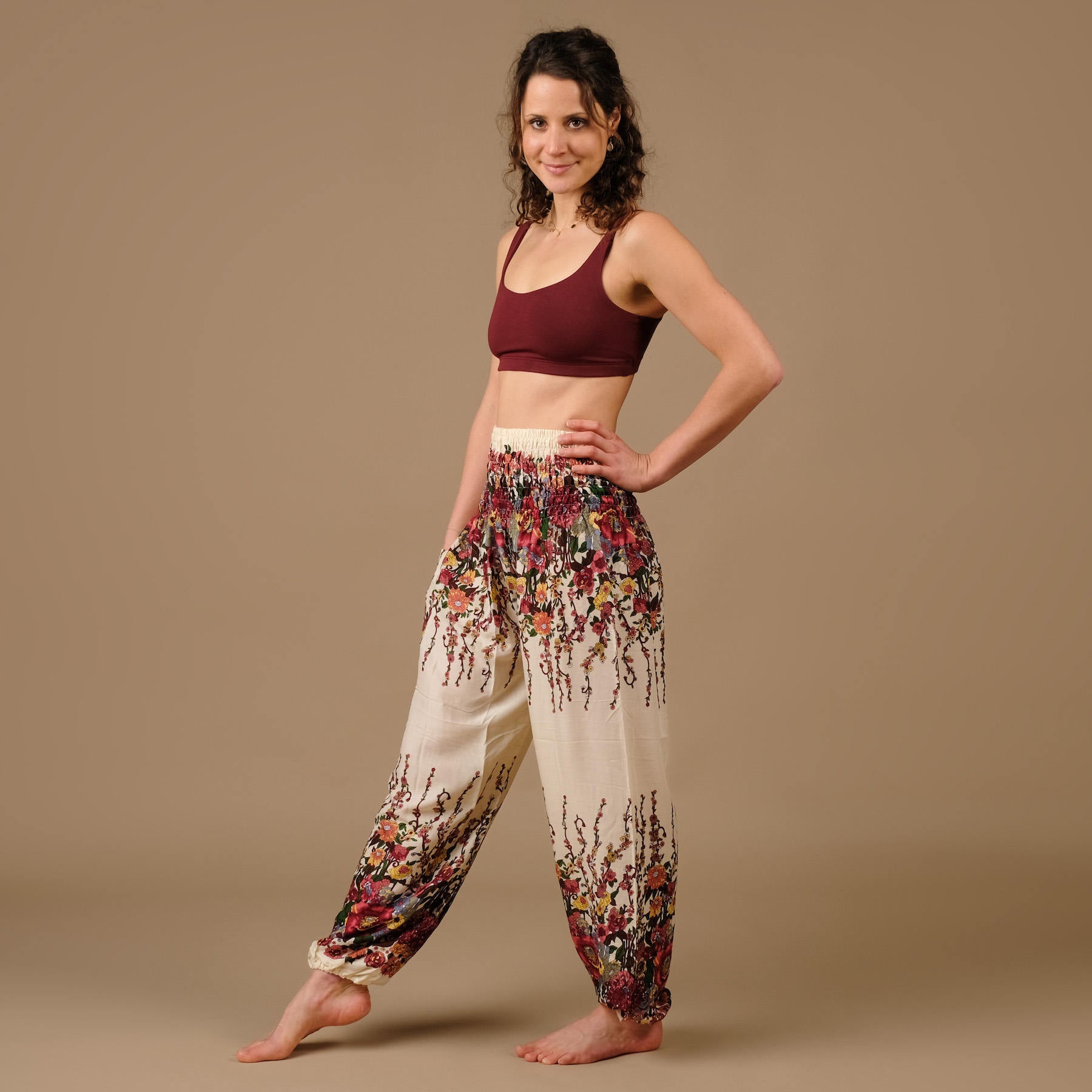 Yoga Haremshose Feather weiss