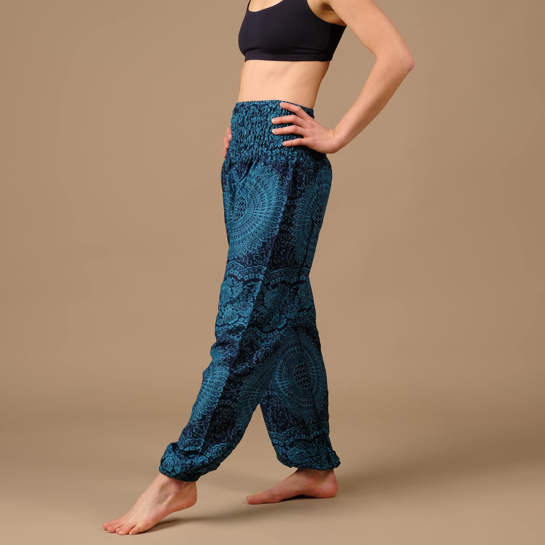 Yoga Haremshose Boho Pants Indian Summer blau