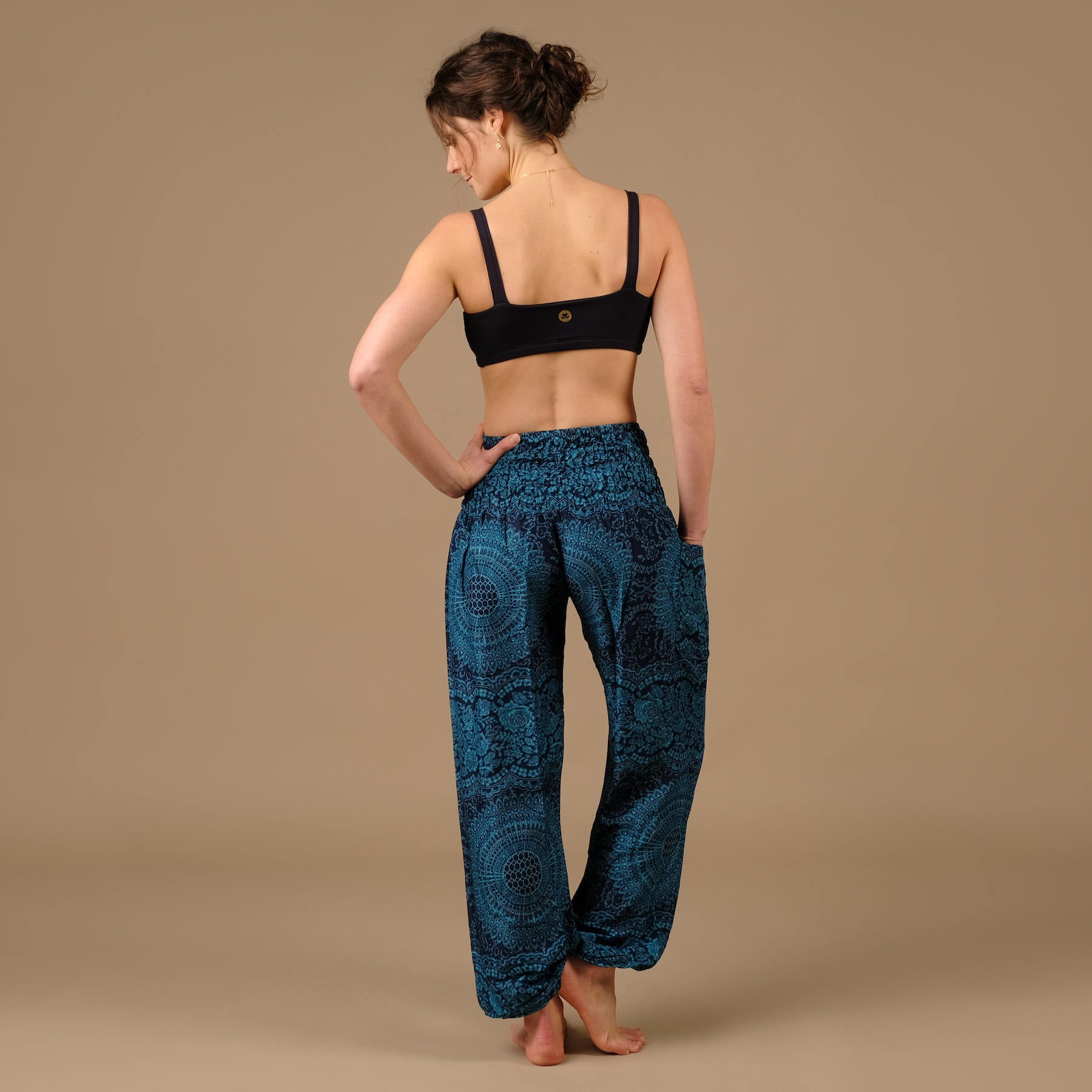 Yoga Haremshose Boho Pants Indian Summer blau