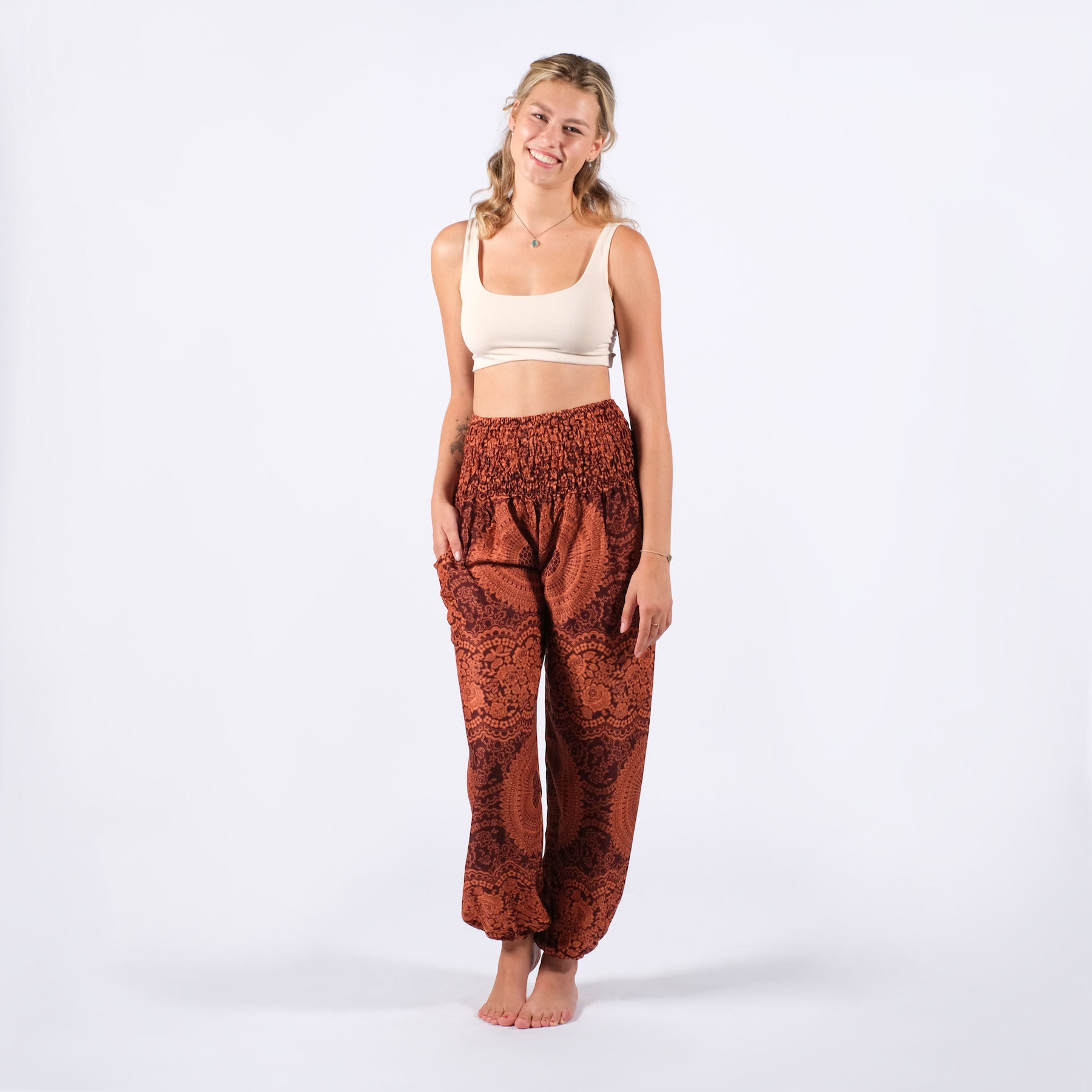 Yoga Haremshose Boho Pants Indian Summer rostbraun