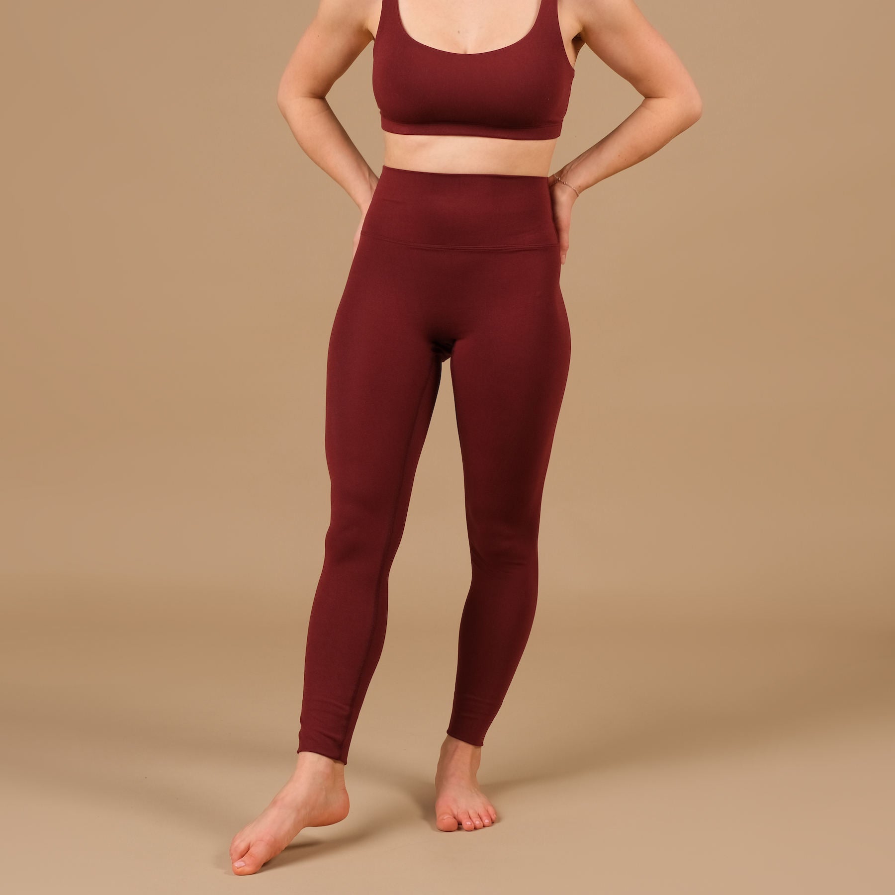 Yoga Leggings Comfy bordeaux, super weich, nachhaltig, in der Schweiz hergestellt