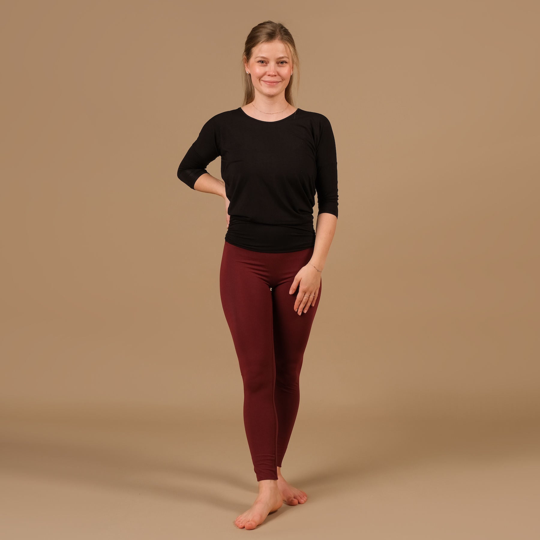 Yoga Leggings Comfy bordeaux, super weich, nachhaltig, in der Schweiz hergestellt