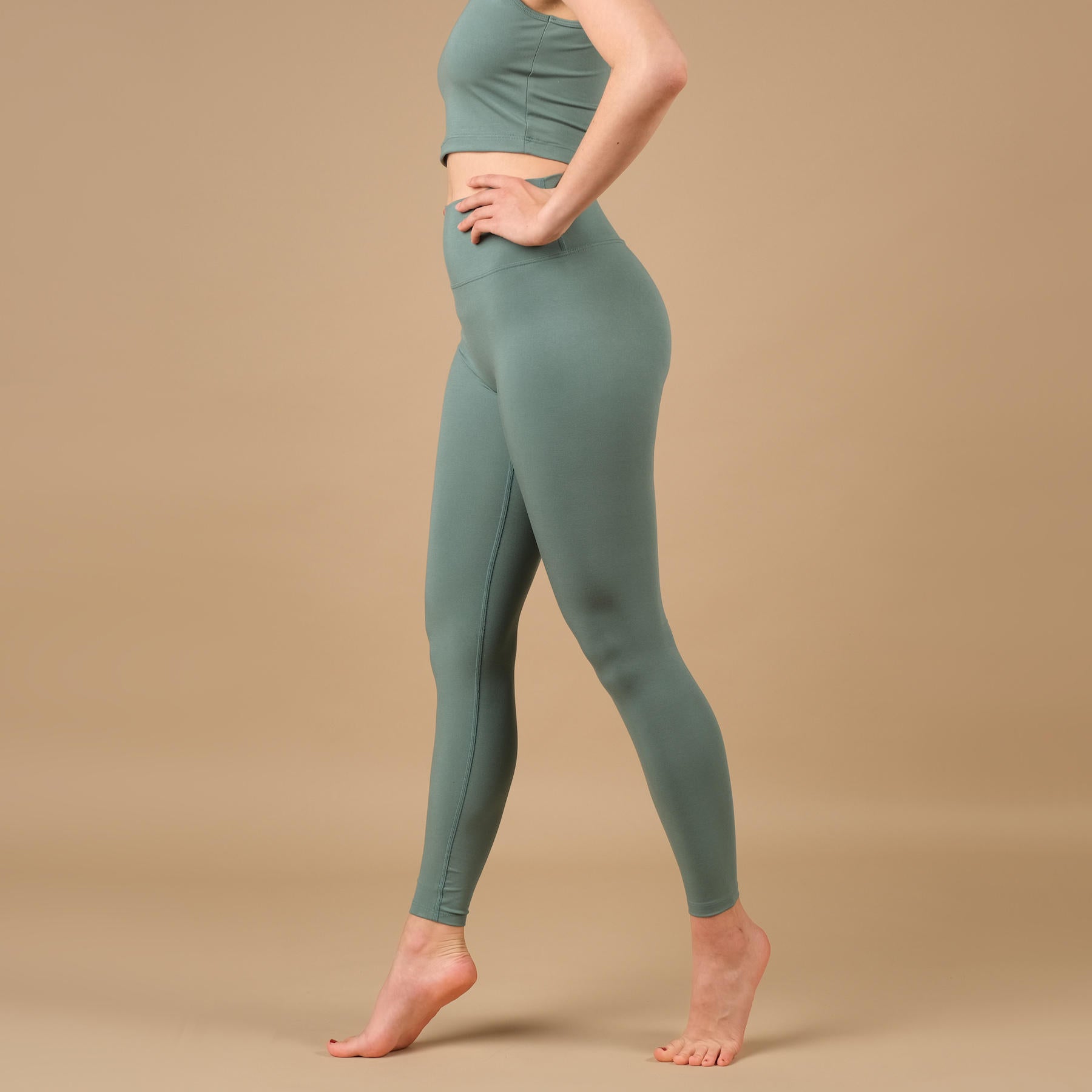 Nachhaltige Yoga Leggings Comfy petrol, super weich, in der Schweiz hergestellt
