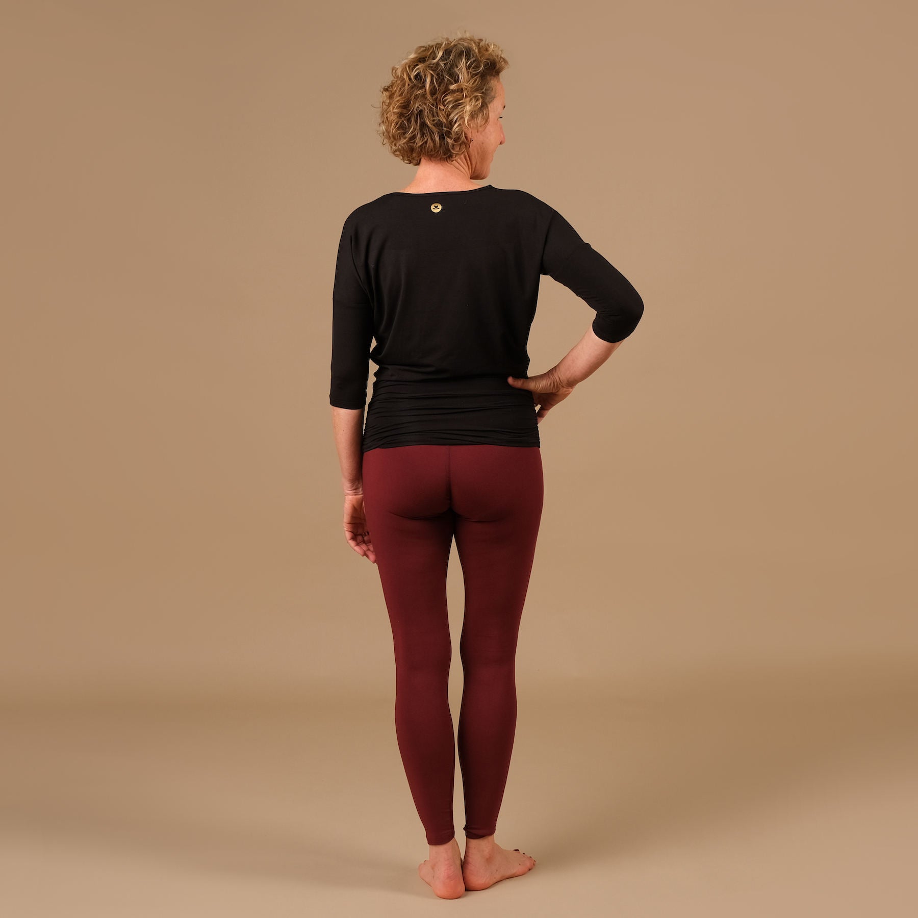 Yoga Shirt Comfy 3/4 Arm, in der Schweiz hergestellt, weichster Stoff, schwarz