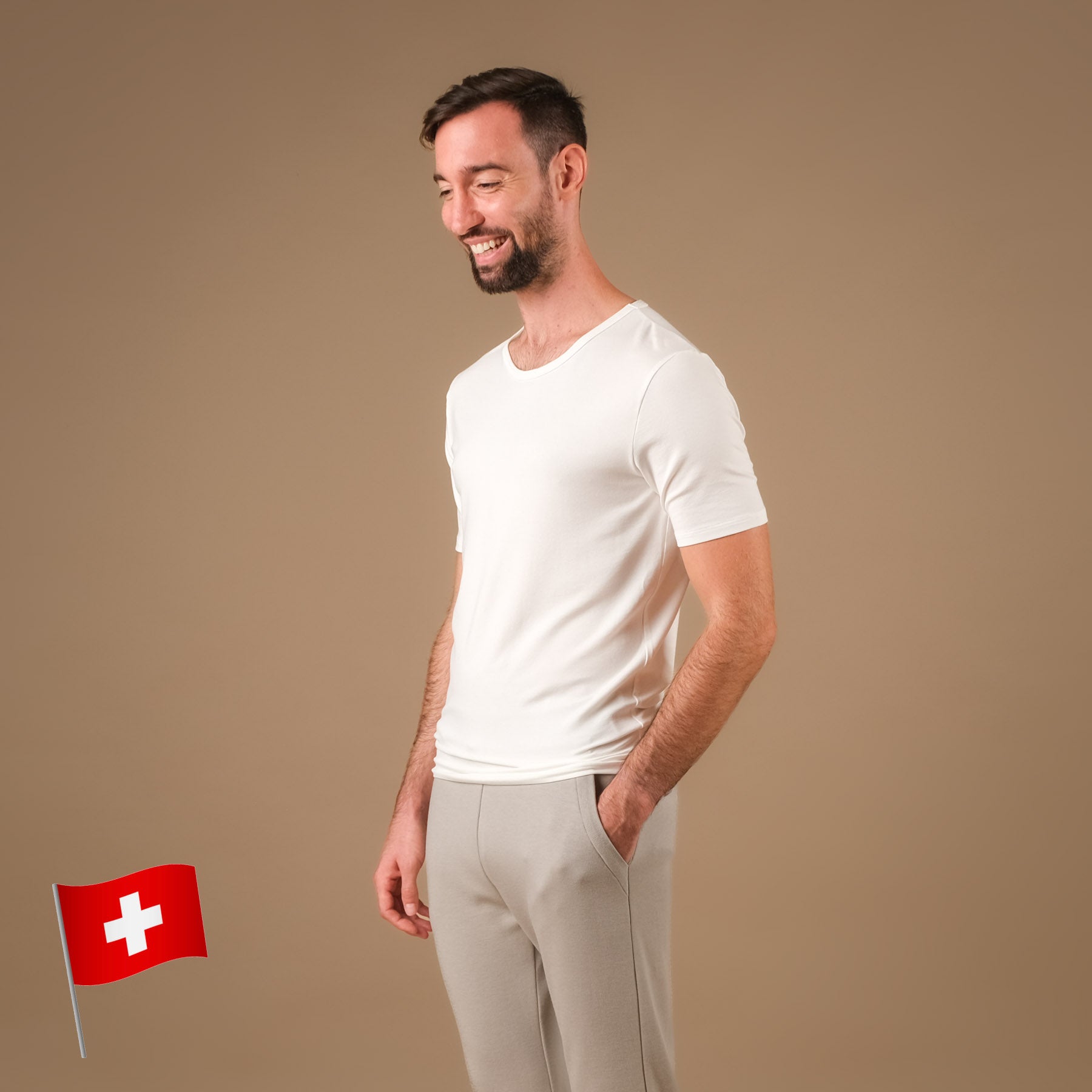 Herren Yoga Shirt Classy kurzarm weiss