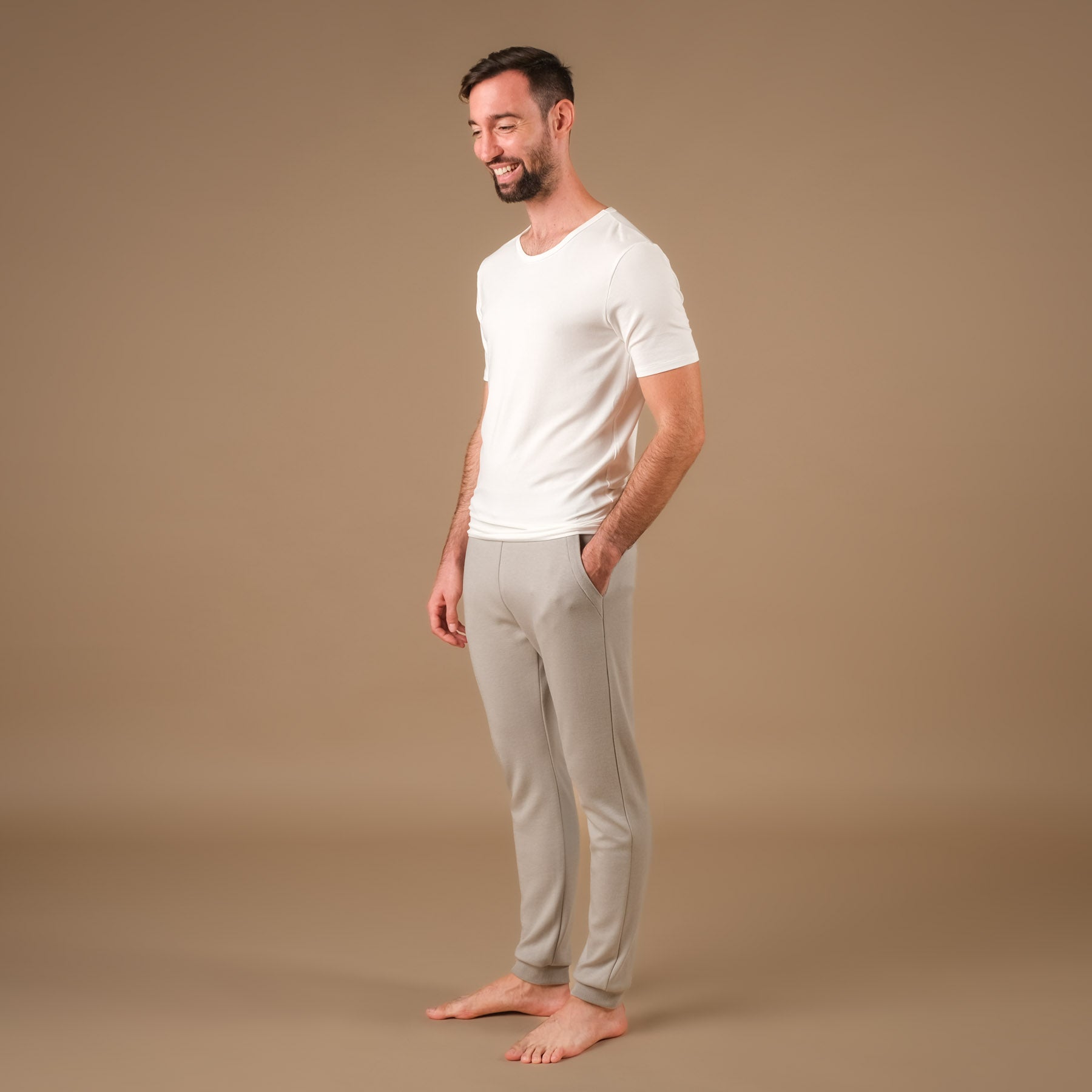 Herren Yoga Shirt Classy kurzarm weiss