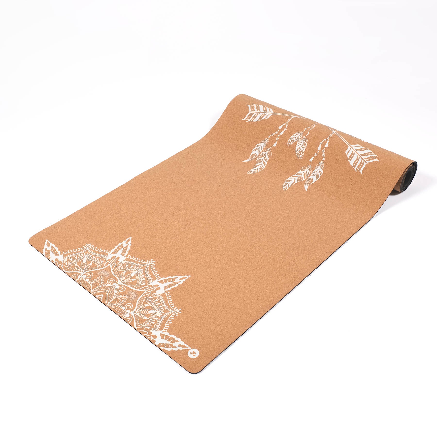 Yogamatte Kork Boho weiss