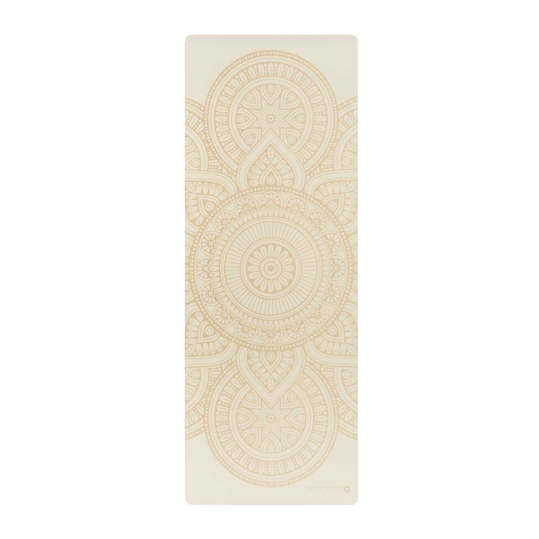 Yogamatte SuperGrip 2.0 Mandala sehr rutschfeste Yogamatte weiss aus Naturkautschuk mit guter Halt