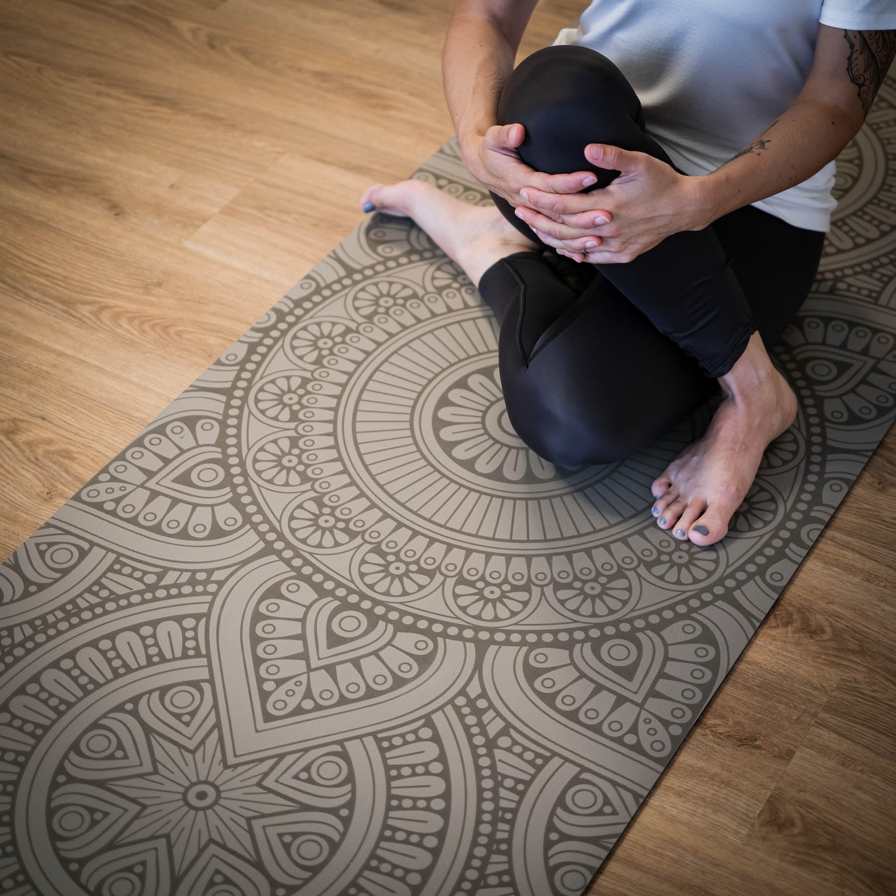 Yogamatte SuperGrip 2.0 Mandala sehr rutschfeste Yogamatte sand