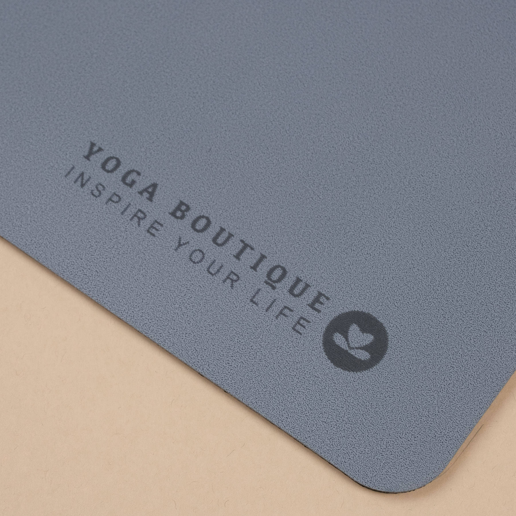 Yogamatte SuperGrip 2.0 Moon graublau mit Hilfslinien zum korrekten Ausrichten
