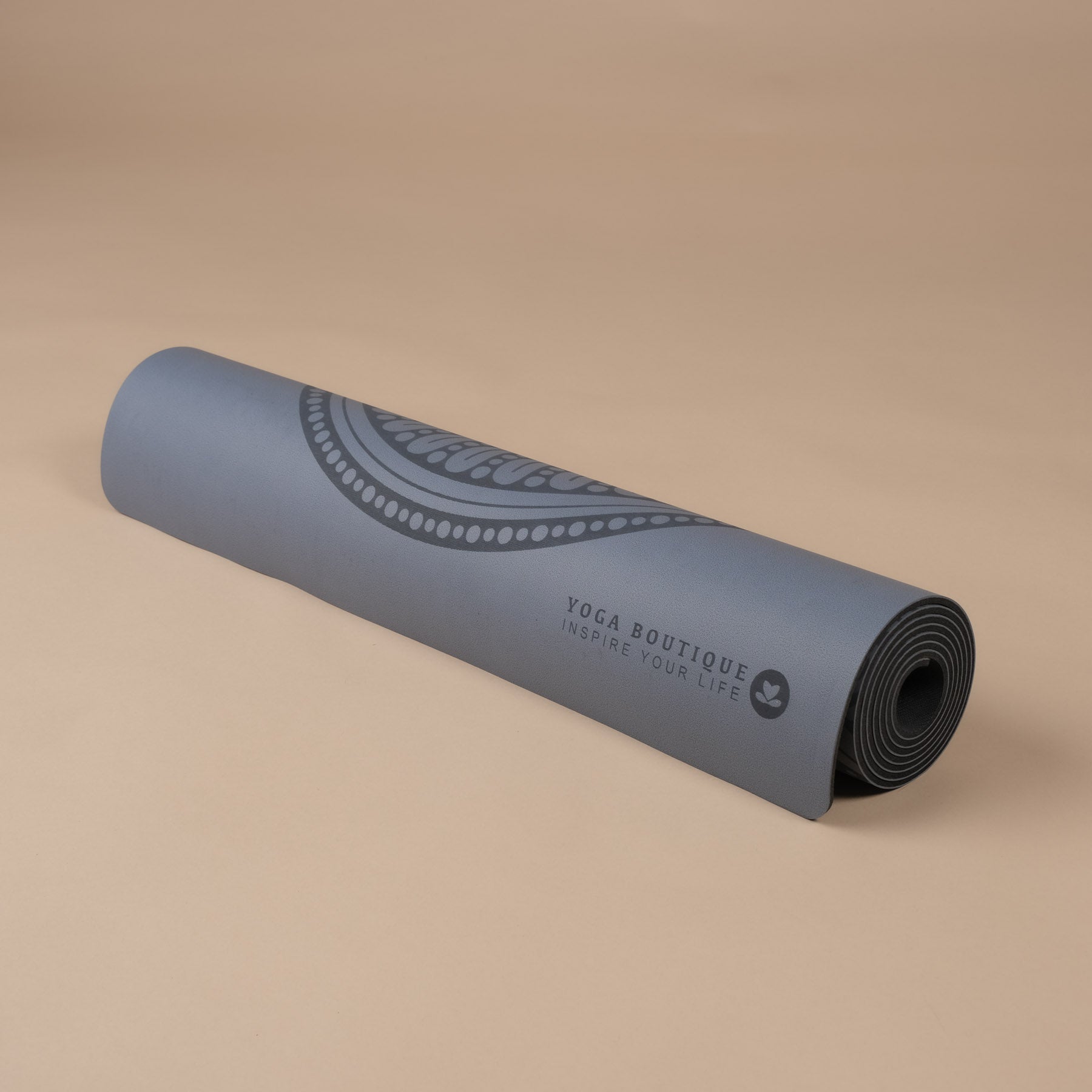 Yogamatte SuperGrip 2.0 Mandala sehr rutschfeste Yogamatte graublau