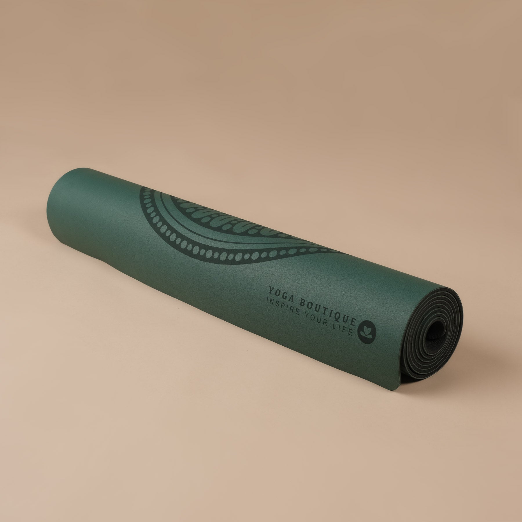 Yogamatte SuperGrip 2.0 Mandala sehr rutschfeste Yogamatte dunkel gruen