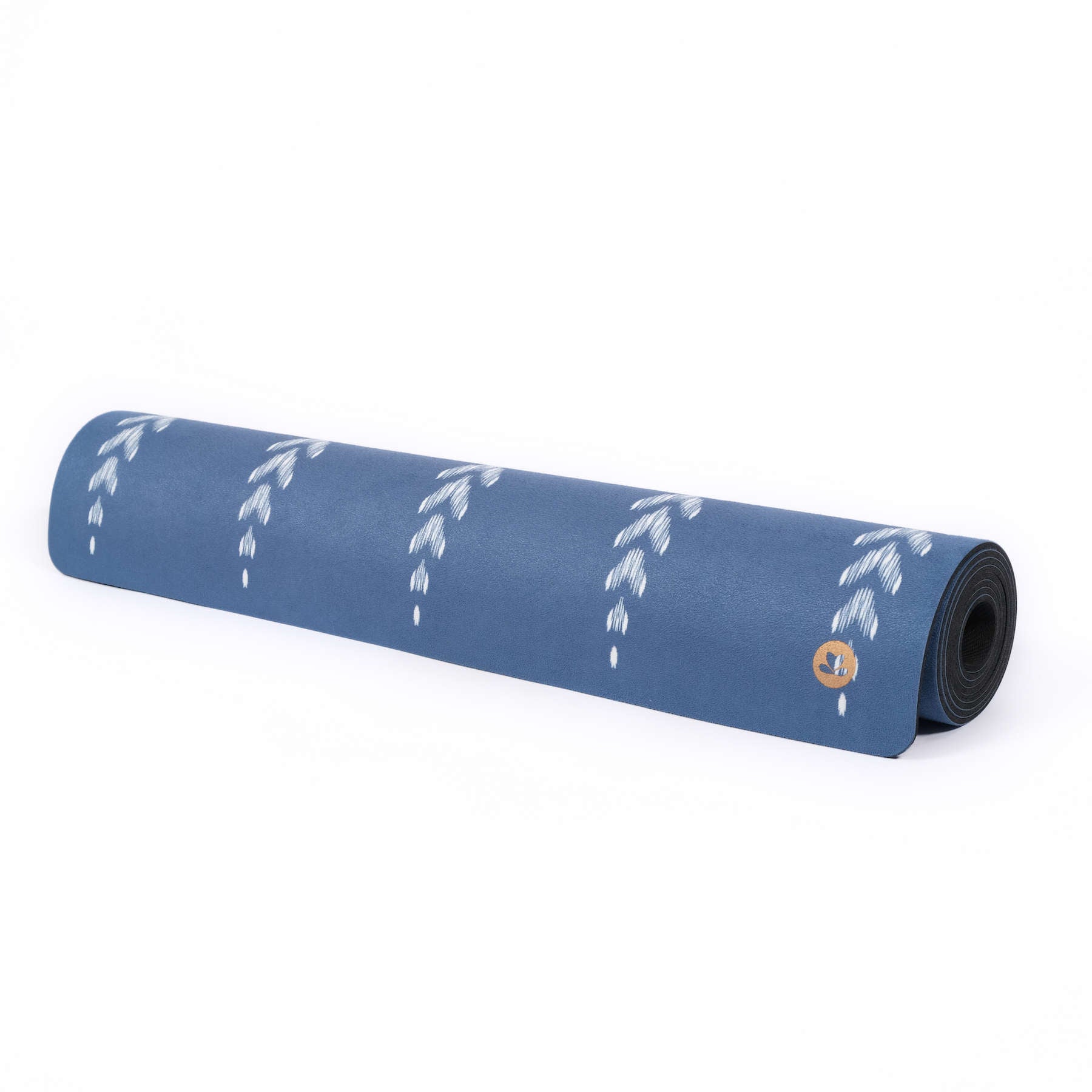 Yogamatte Velours Blume des Lebens indigo-blau