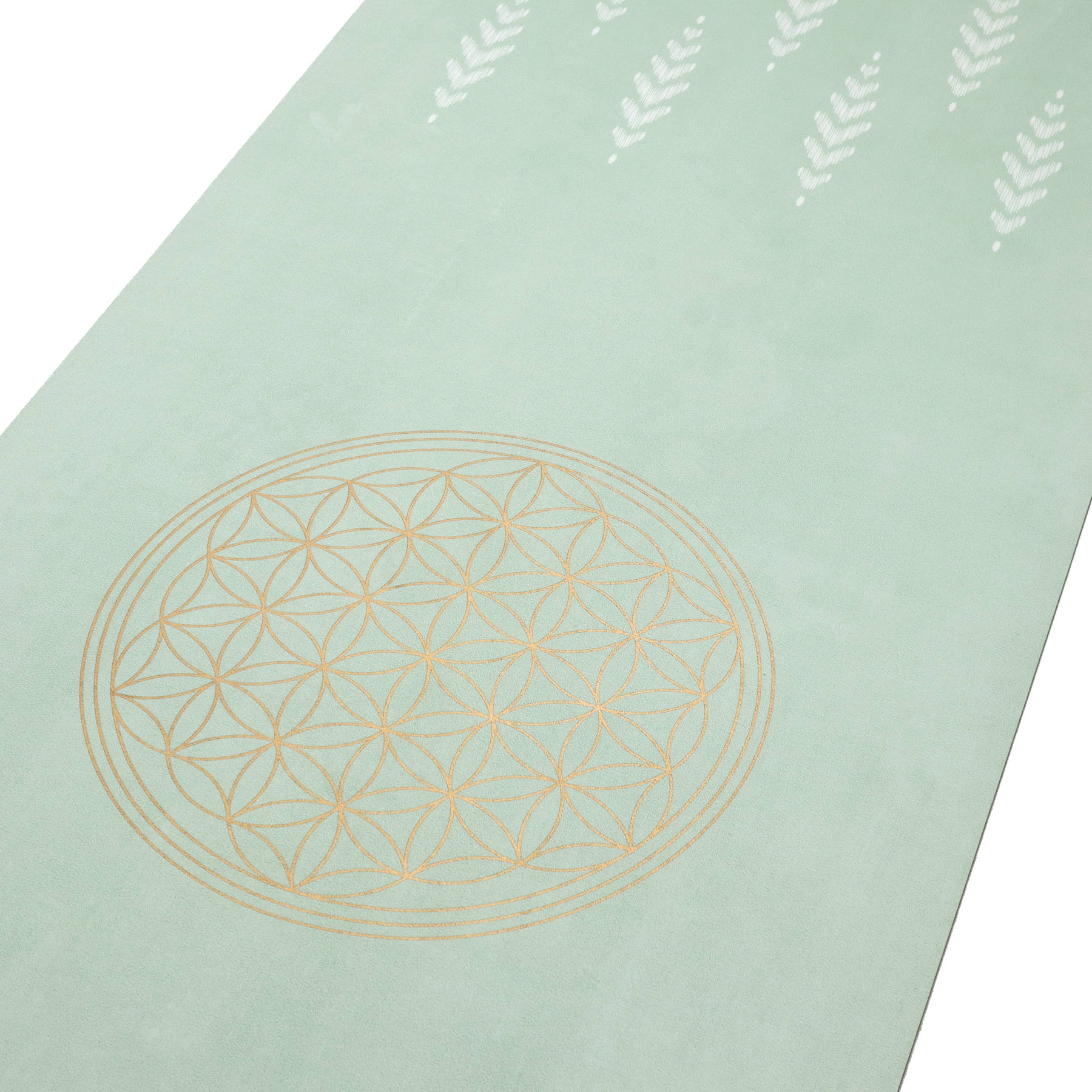 Yogamatte Velours Blume des Lebens mint
