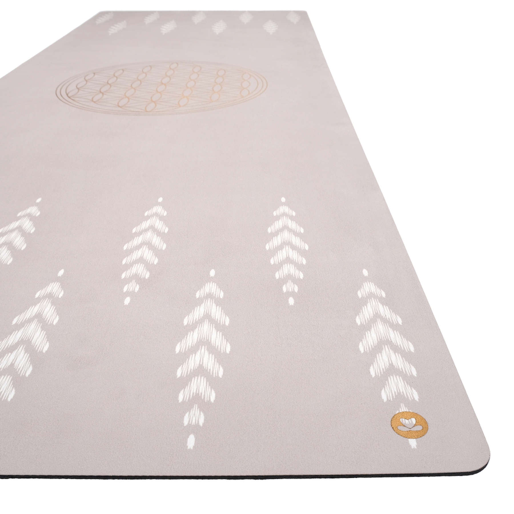Yogamatte Velours Blume des Lebens sand