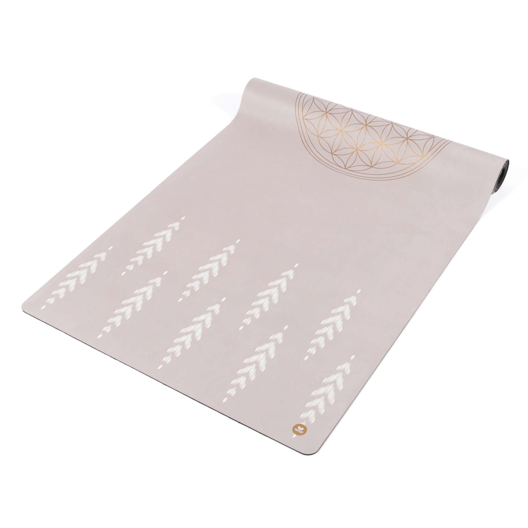 Yogamatte Velours Blume des Lebens sand