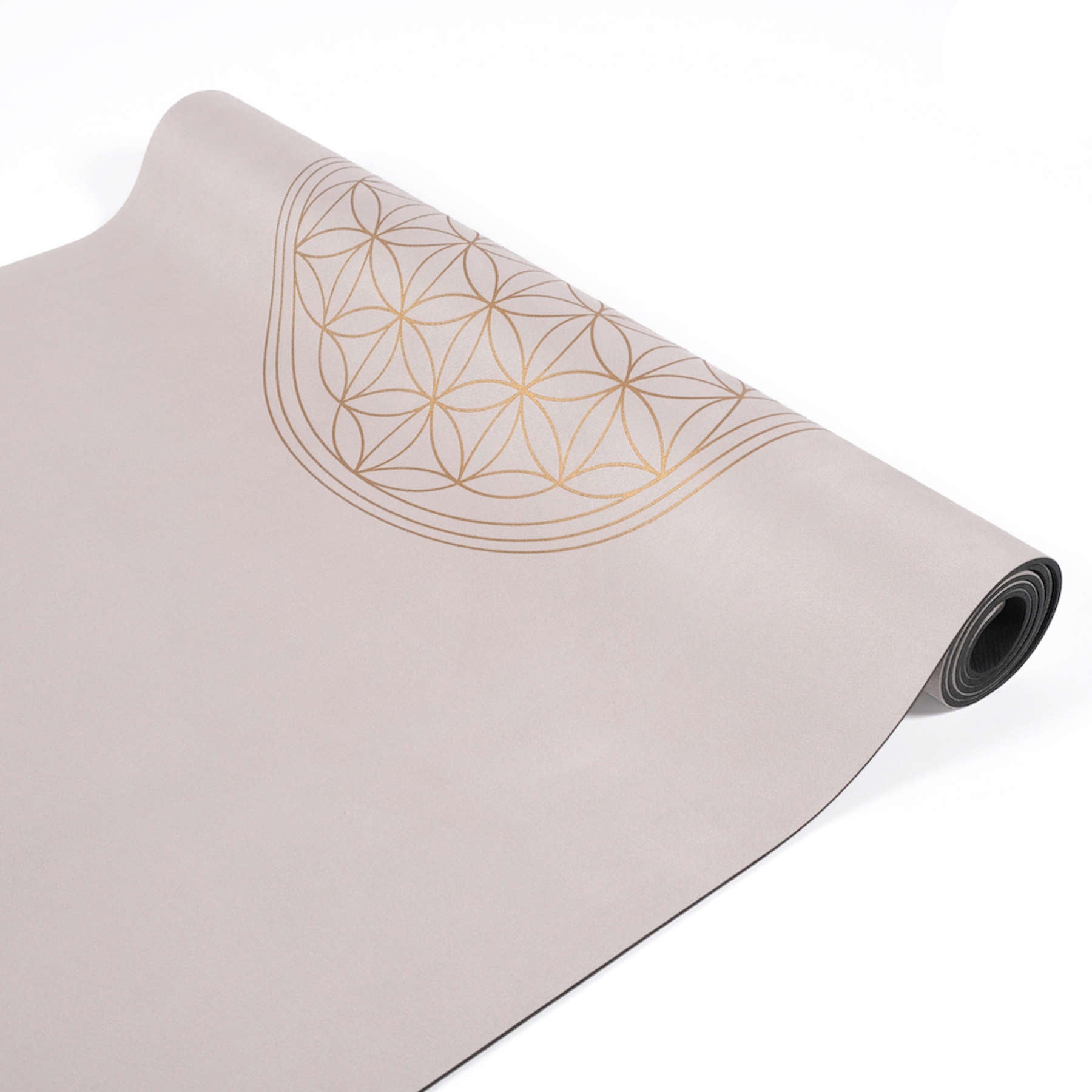 Yogamatte Velours Blume des Lebens sand
