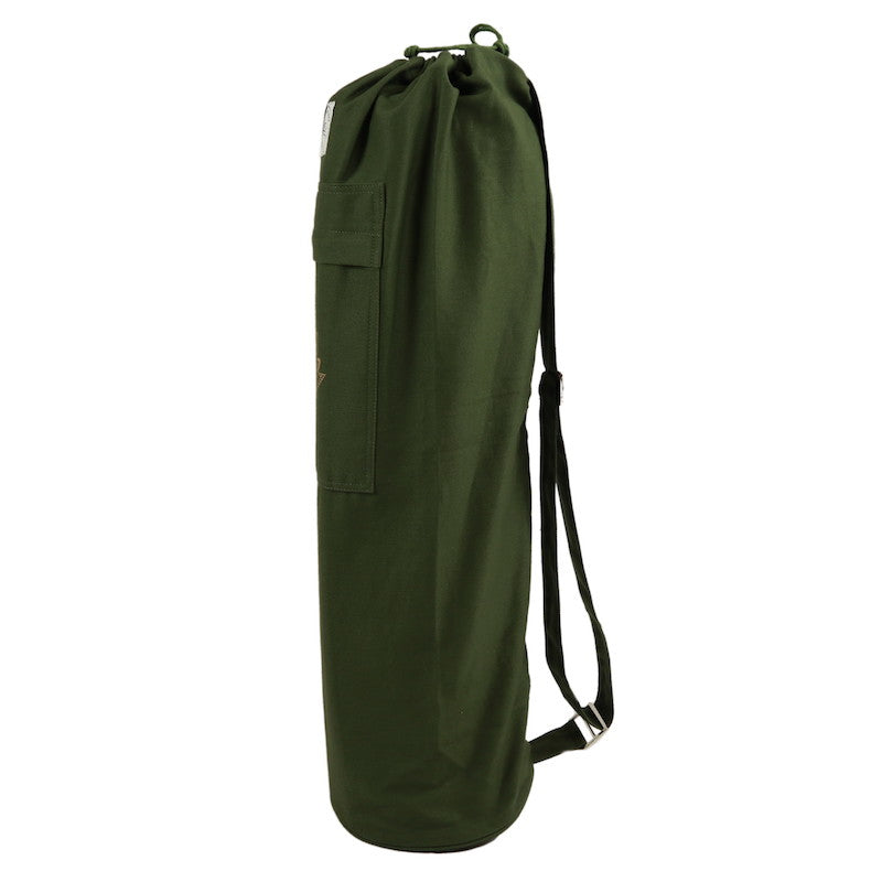 Yogamatte-Tasche Lotus aus Baumwolle Olive grün