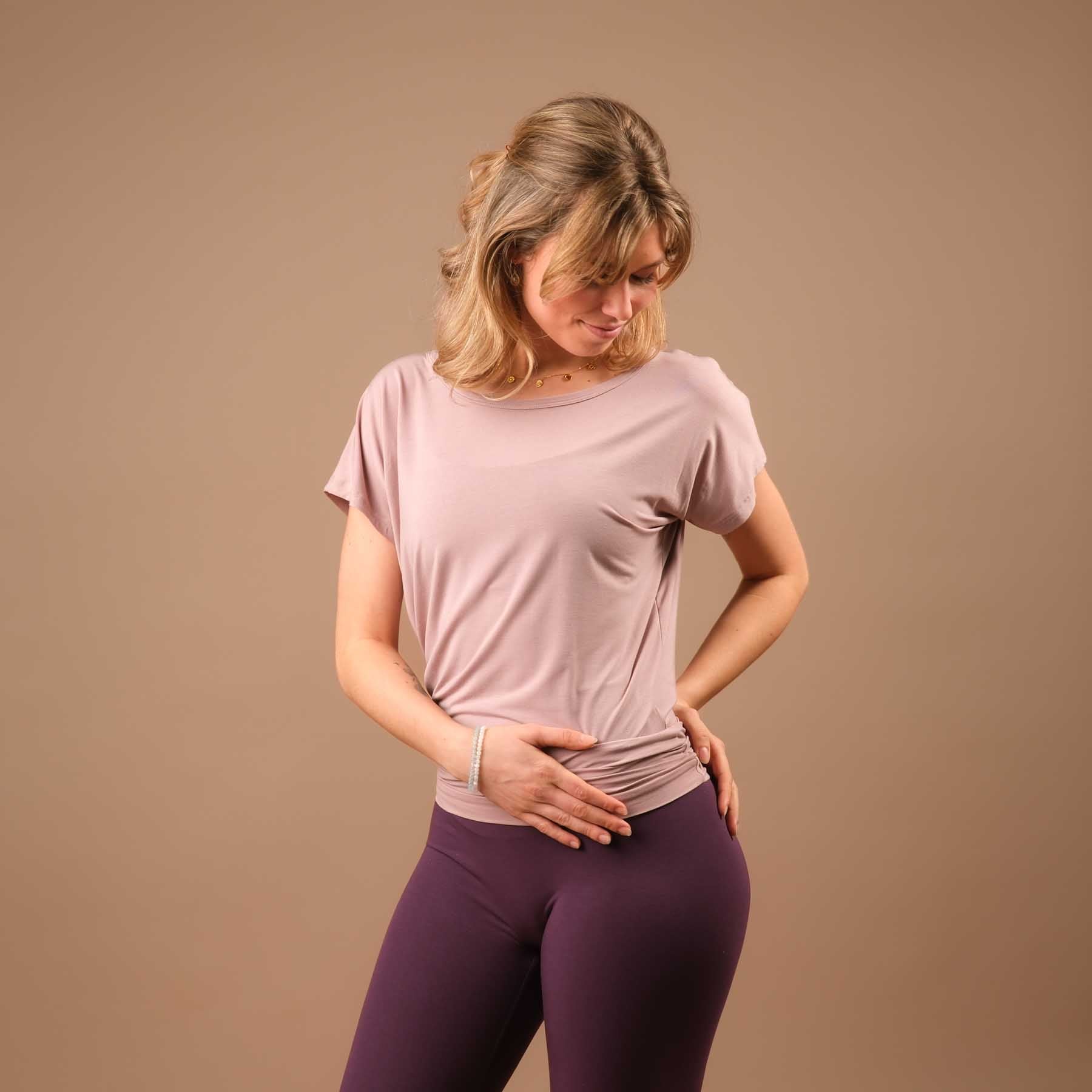 Yoga Shirt rückenfrei hinten offen rosa