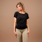 Yoga Shirt rückenfrei hinten offen schwarz