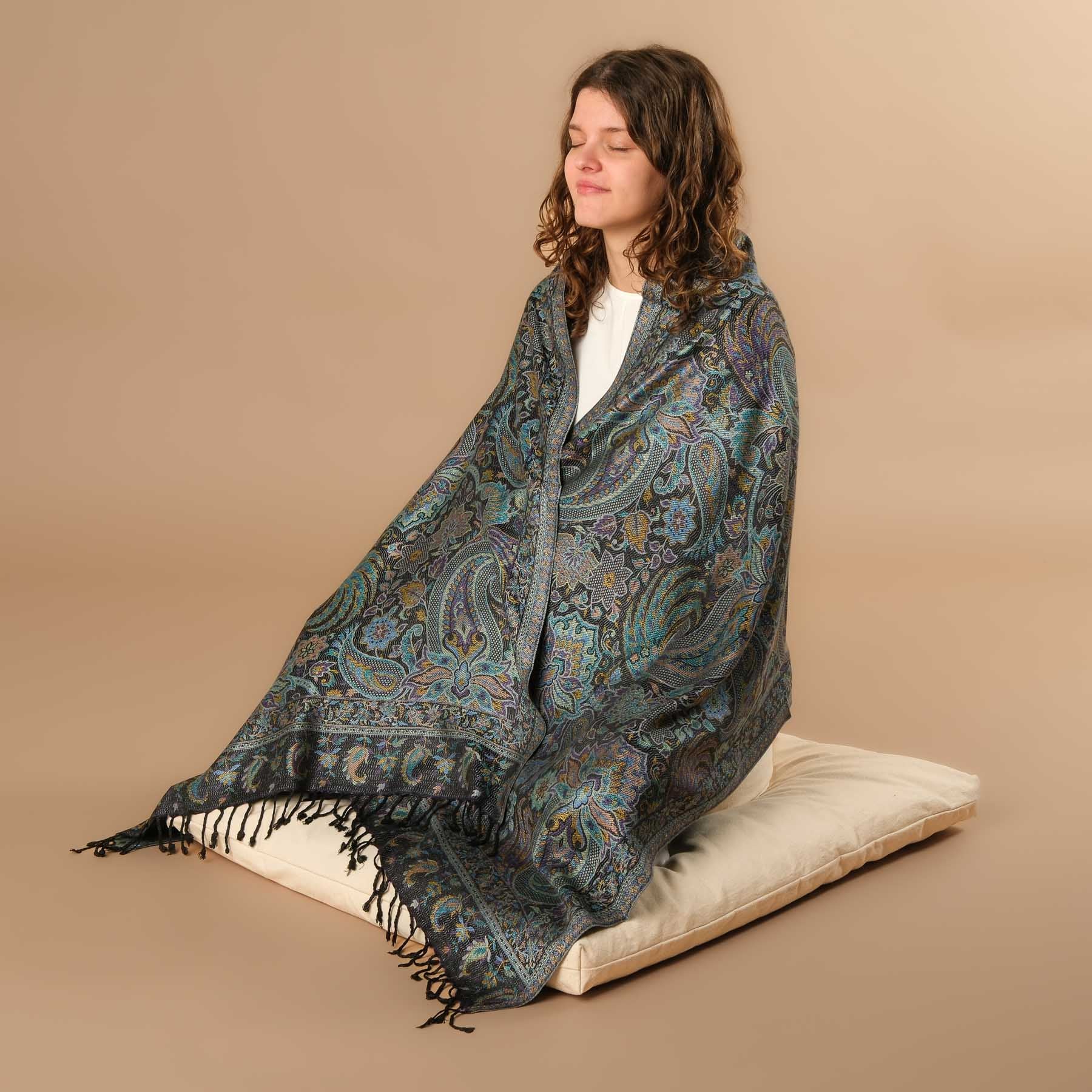 Meditationstuch Schal Viskose Koralle