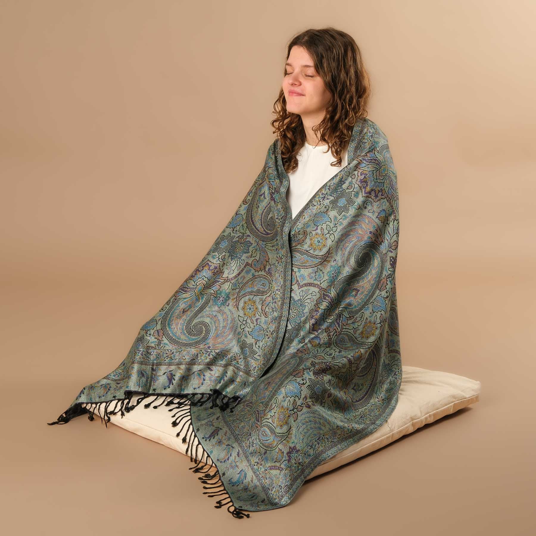 Meditationstuch Schal Viskose Koralle