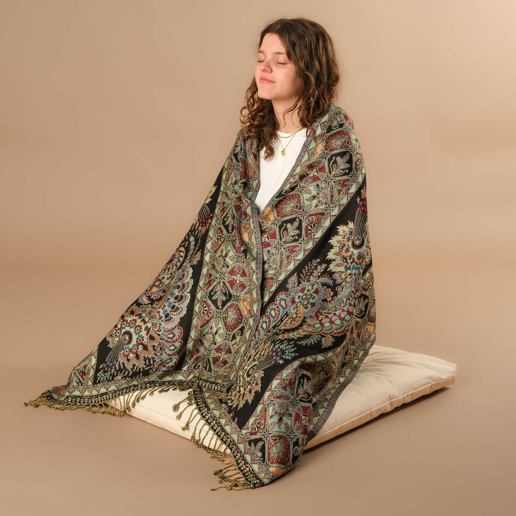 Meditationstuch Schal Viskose Efeu