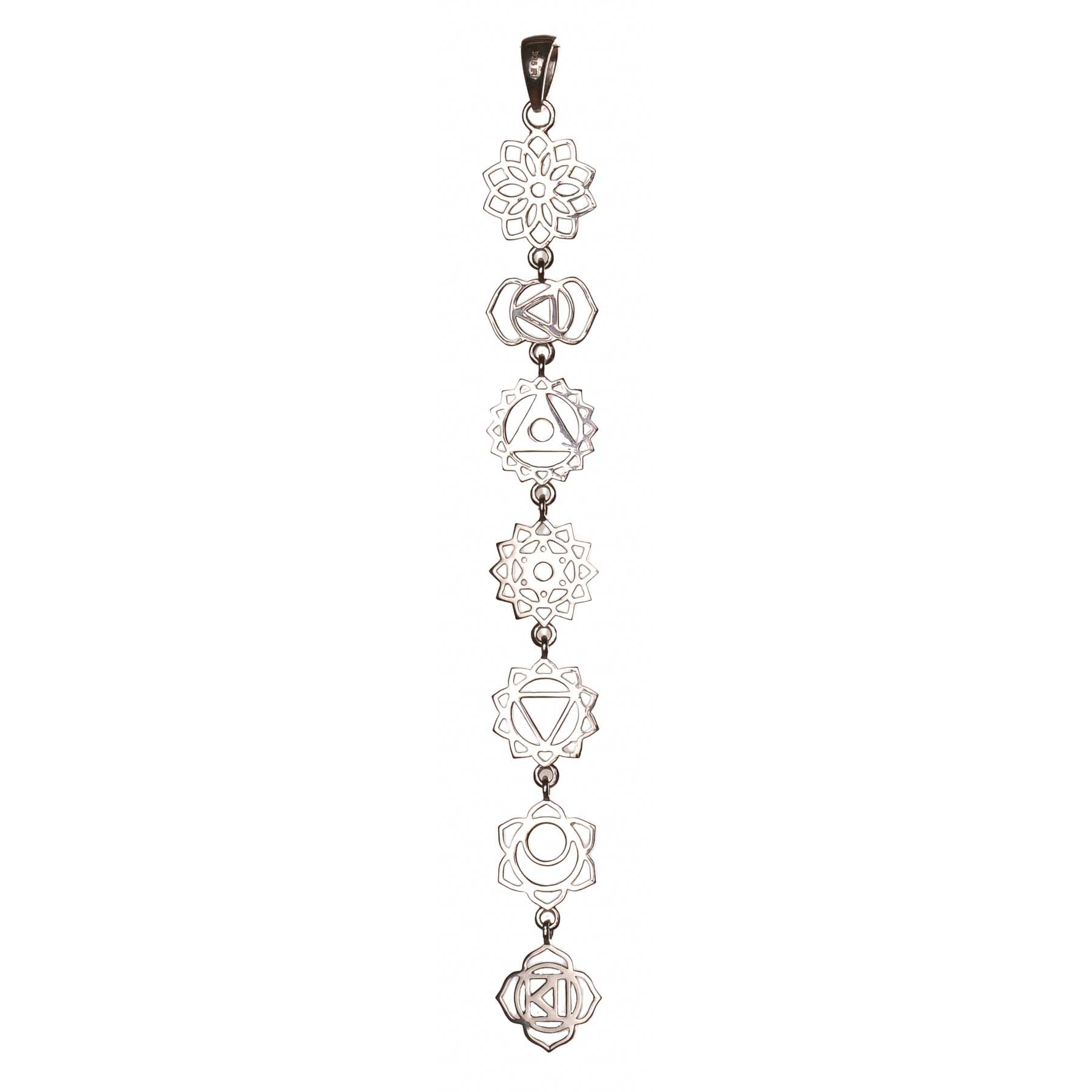 Pendentif 7 chakras sanskrit argent