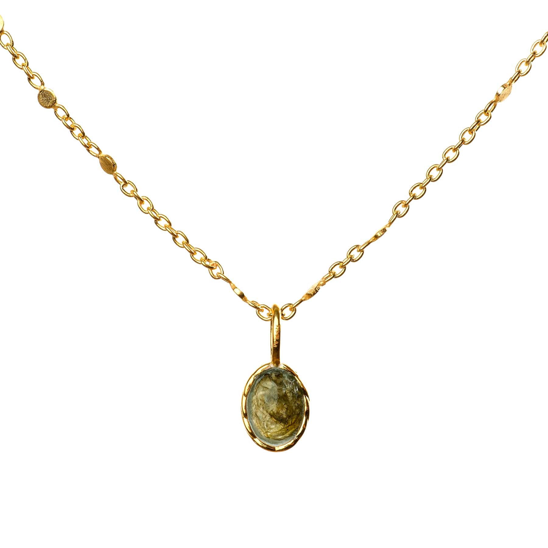 Anhänger Halskette Labradorit gold