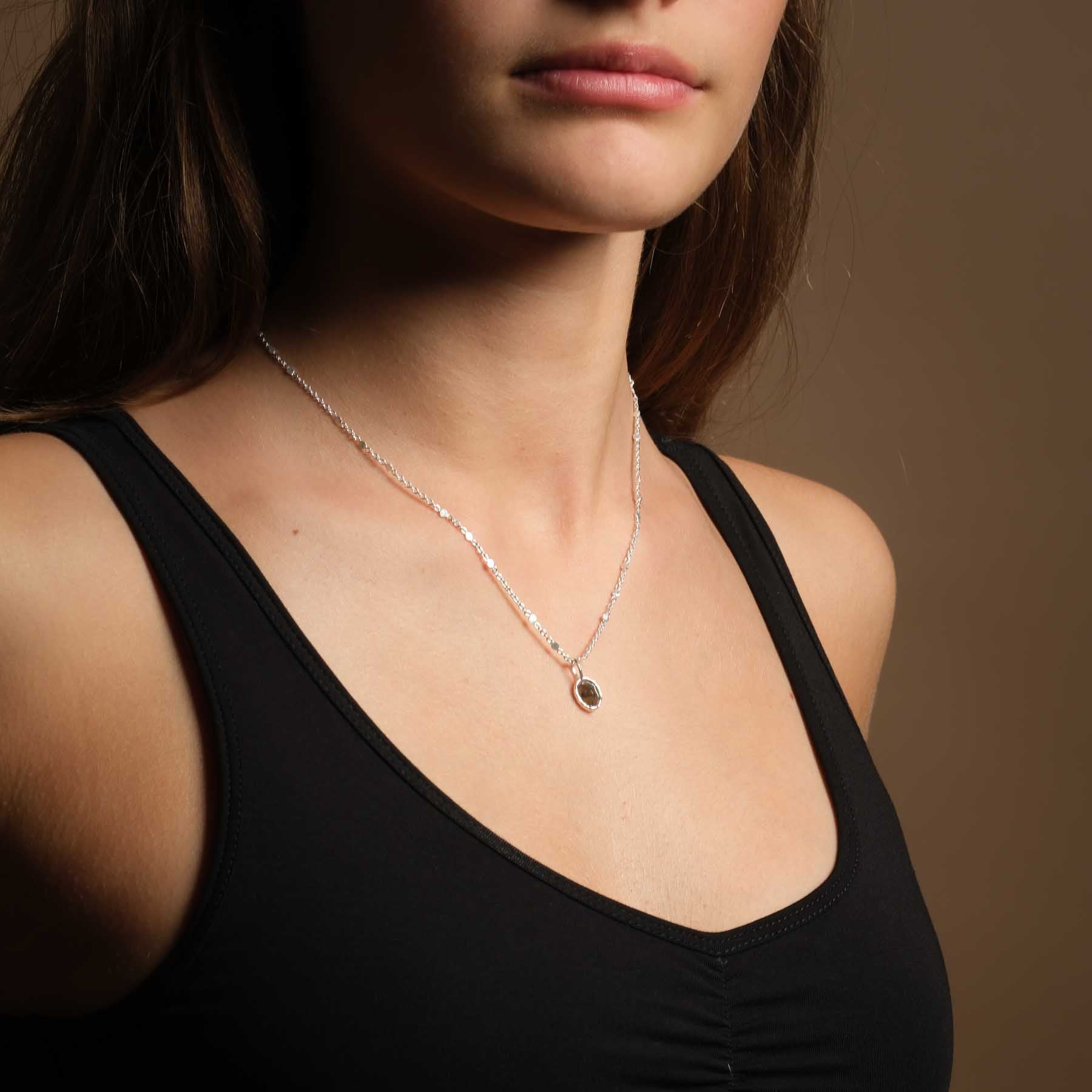 Anhänger Halskette Labradorit silber