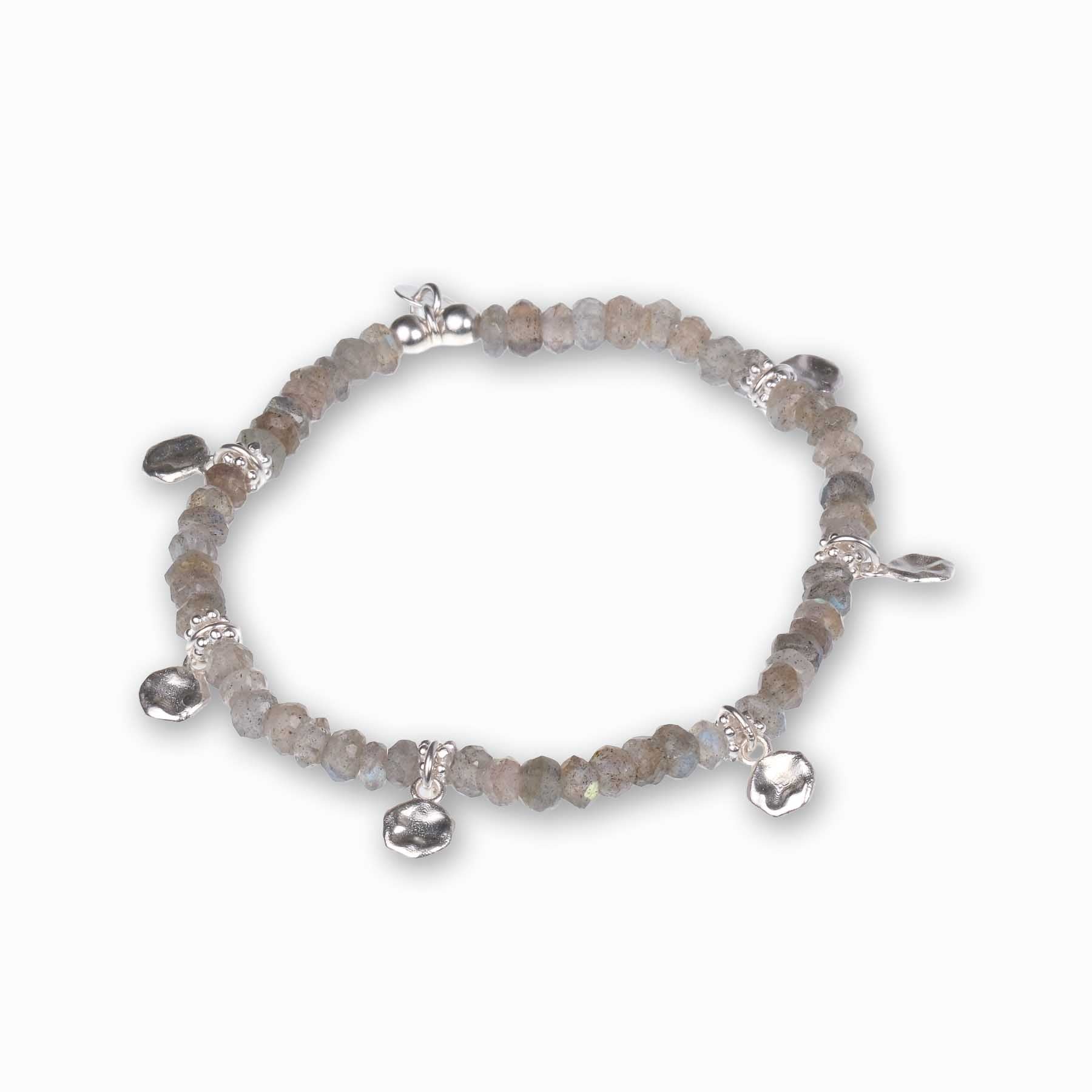 Bracelet Ananda en labradorite argentée